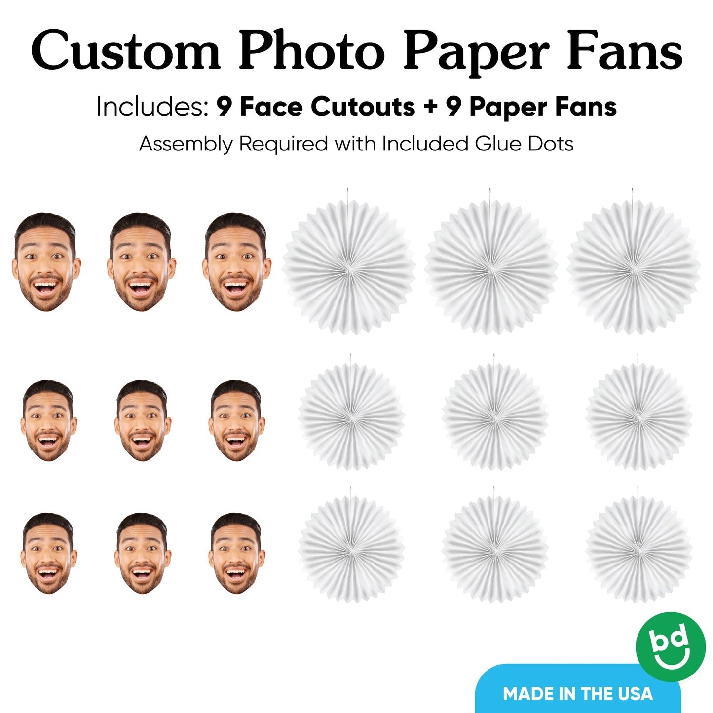 Custom Face Paper Fans