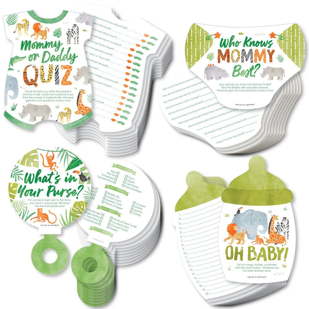 Safari Animals Baby Shower Gamerific Bundle
