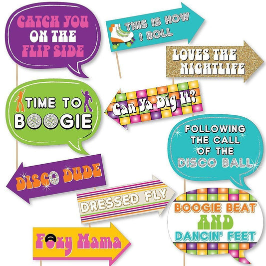 Funny 70's Disco - 10 Piece Photo Booth Props Kit