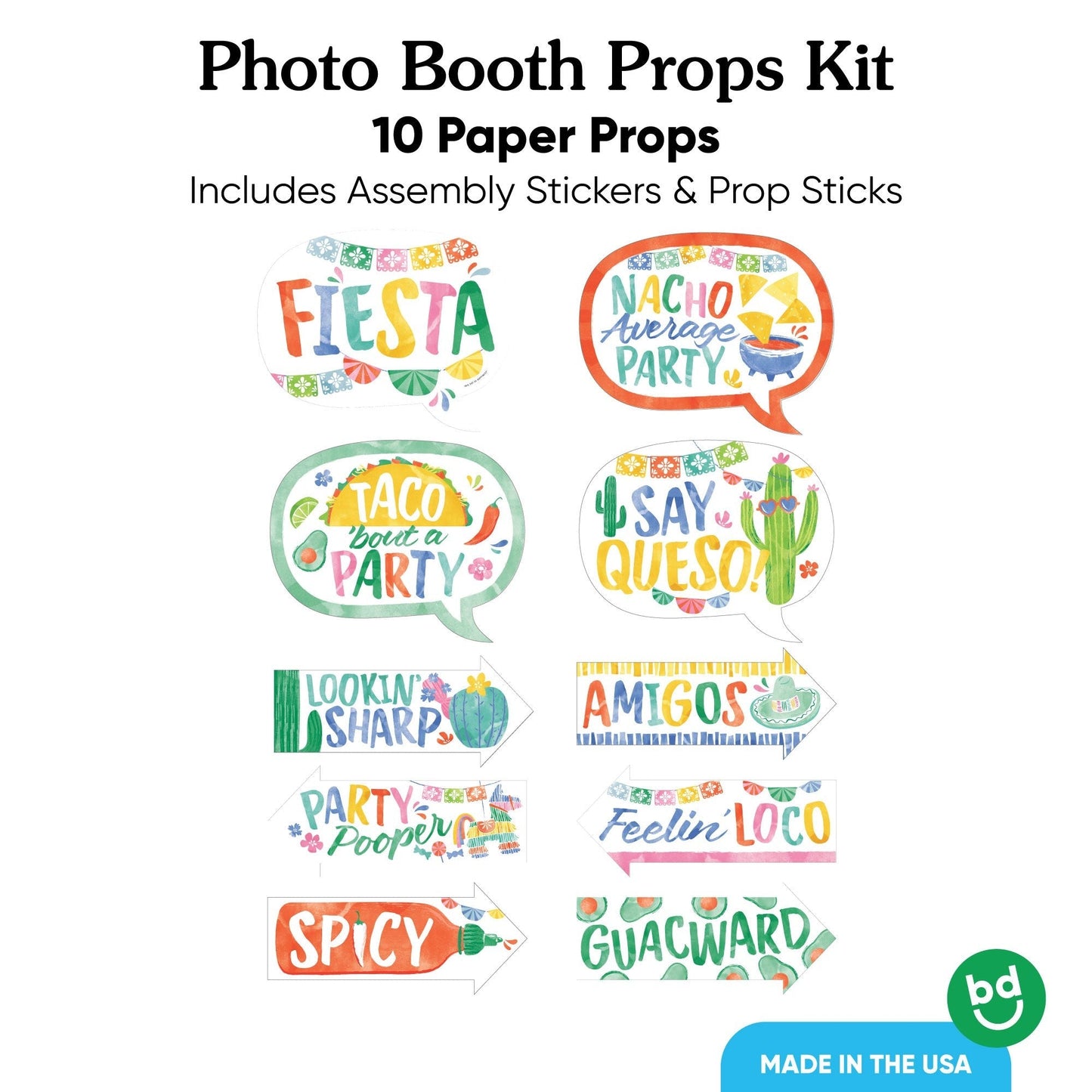 Fiesta Funny Photo Props - 10 Ct