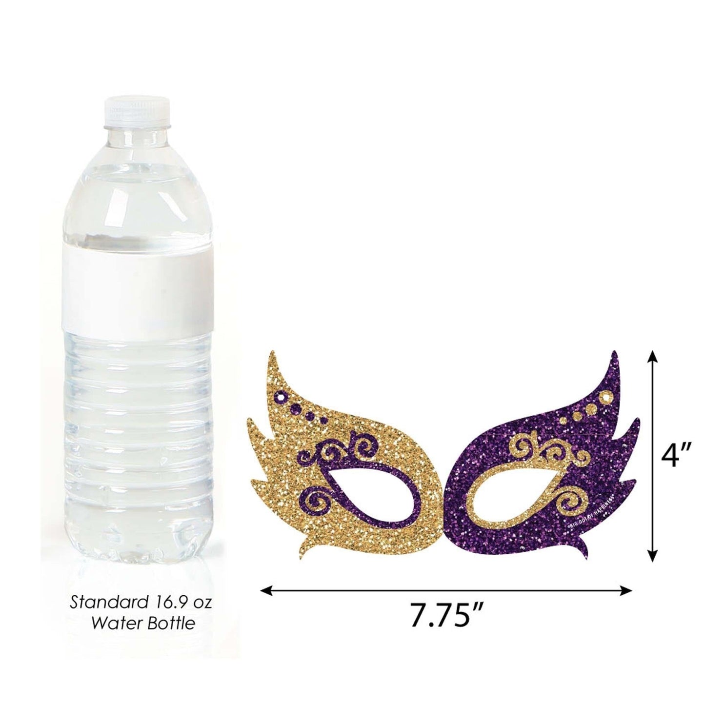 Mardi Gras Masks - 10 Piece Paper Card Stock Mardi Gras Glasses and Masks Photo Booth Props Kit