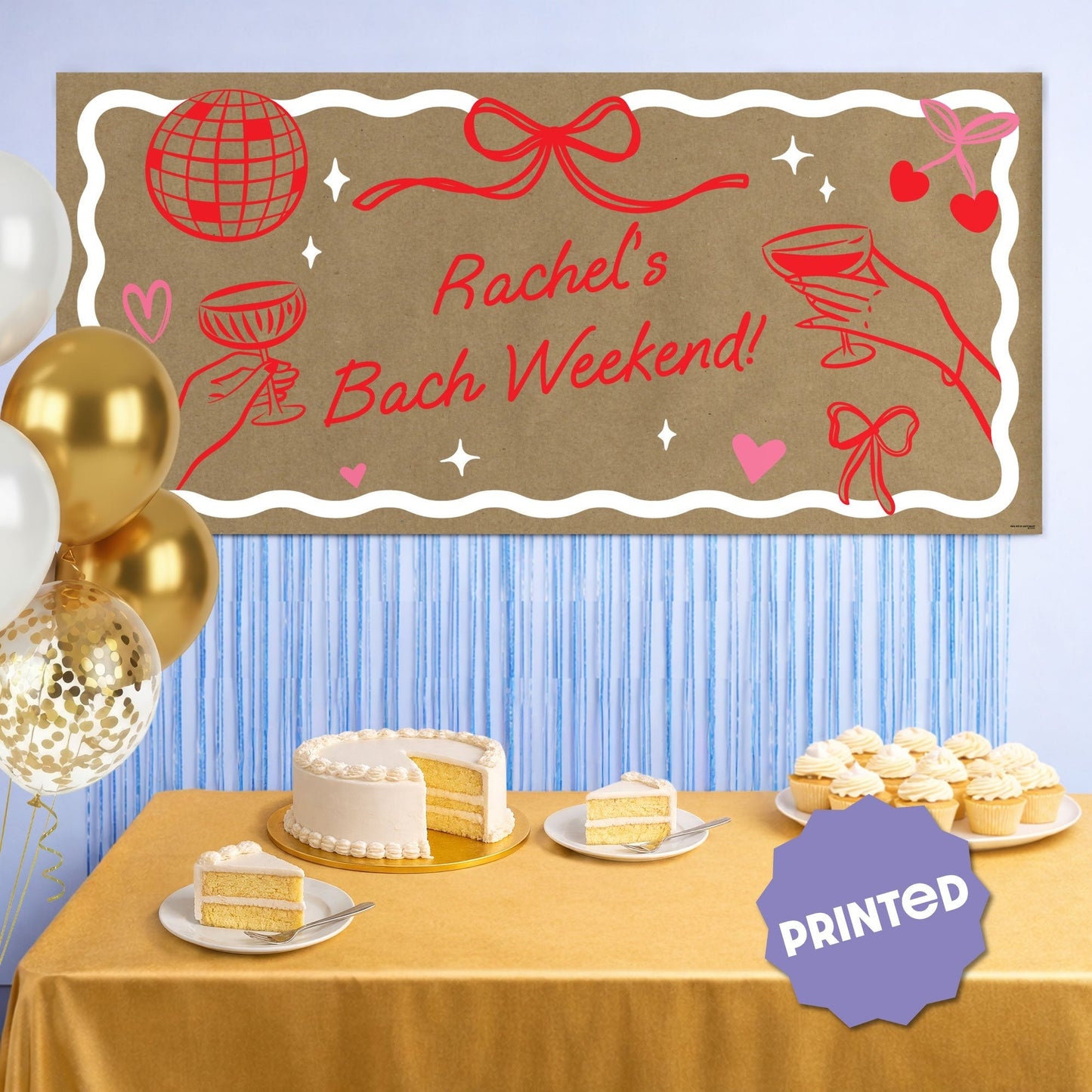 Custom Text Drinks with the Girls Kraft Banner