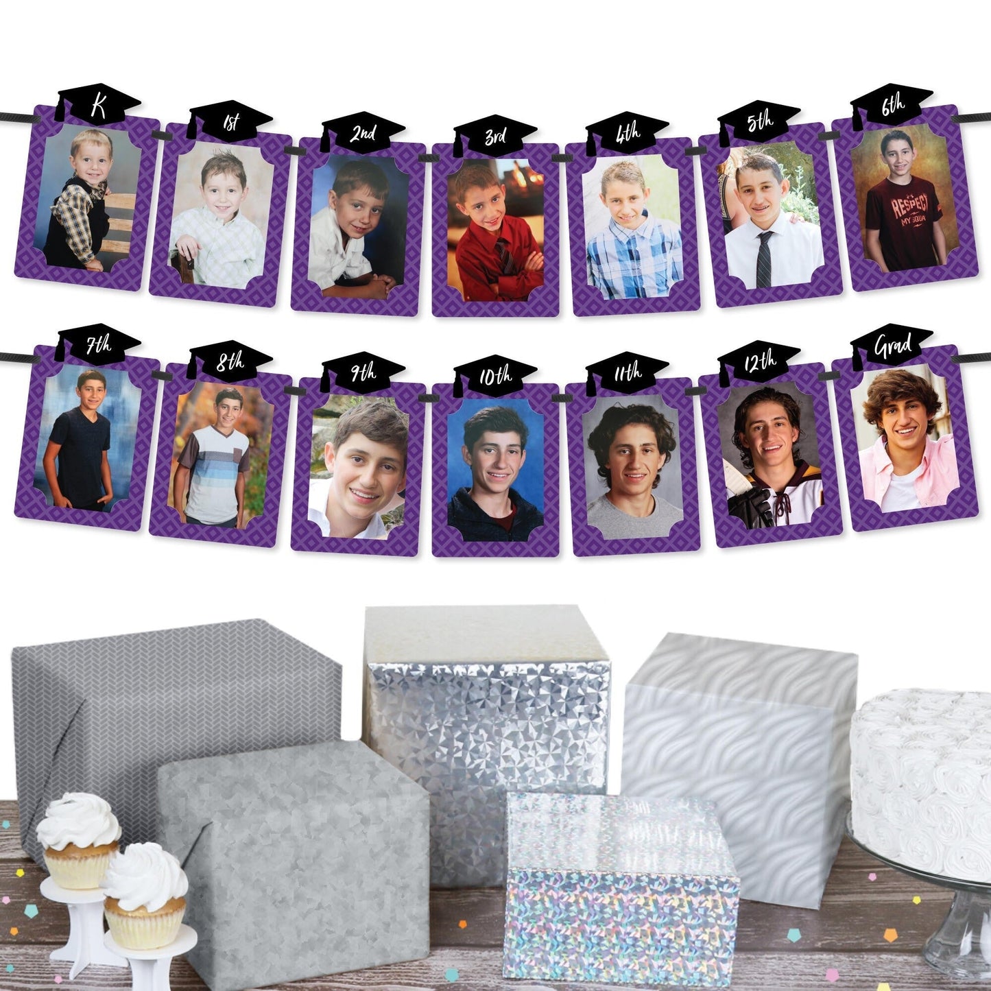 Purple Grad - Best is Yet to Come - DIY Purple Graduation Party Decor - K-12 School Picture Display - Photo Banner