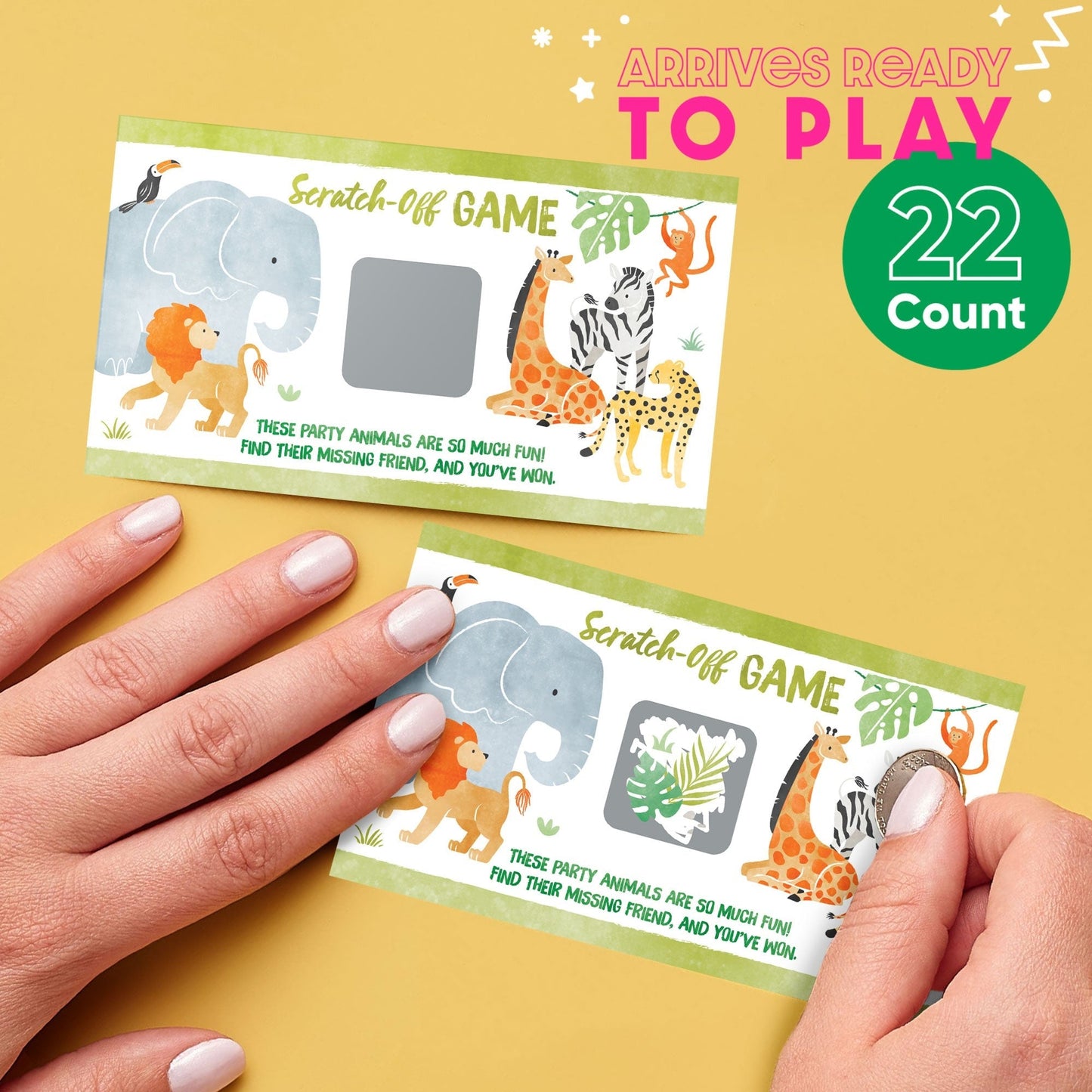 Safari Animals Scratch Off Cards Game - 22 Ct