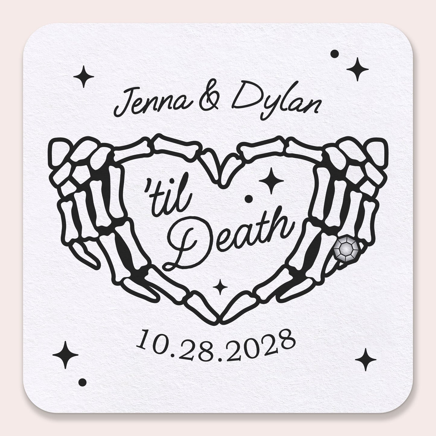 Custom Text Coasters - Til Death Wedding