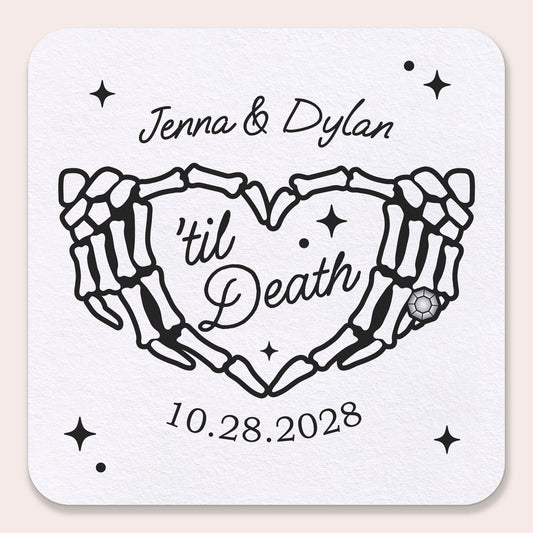 Custom Text Coasters - Til Death Wedding