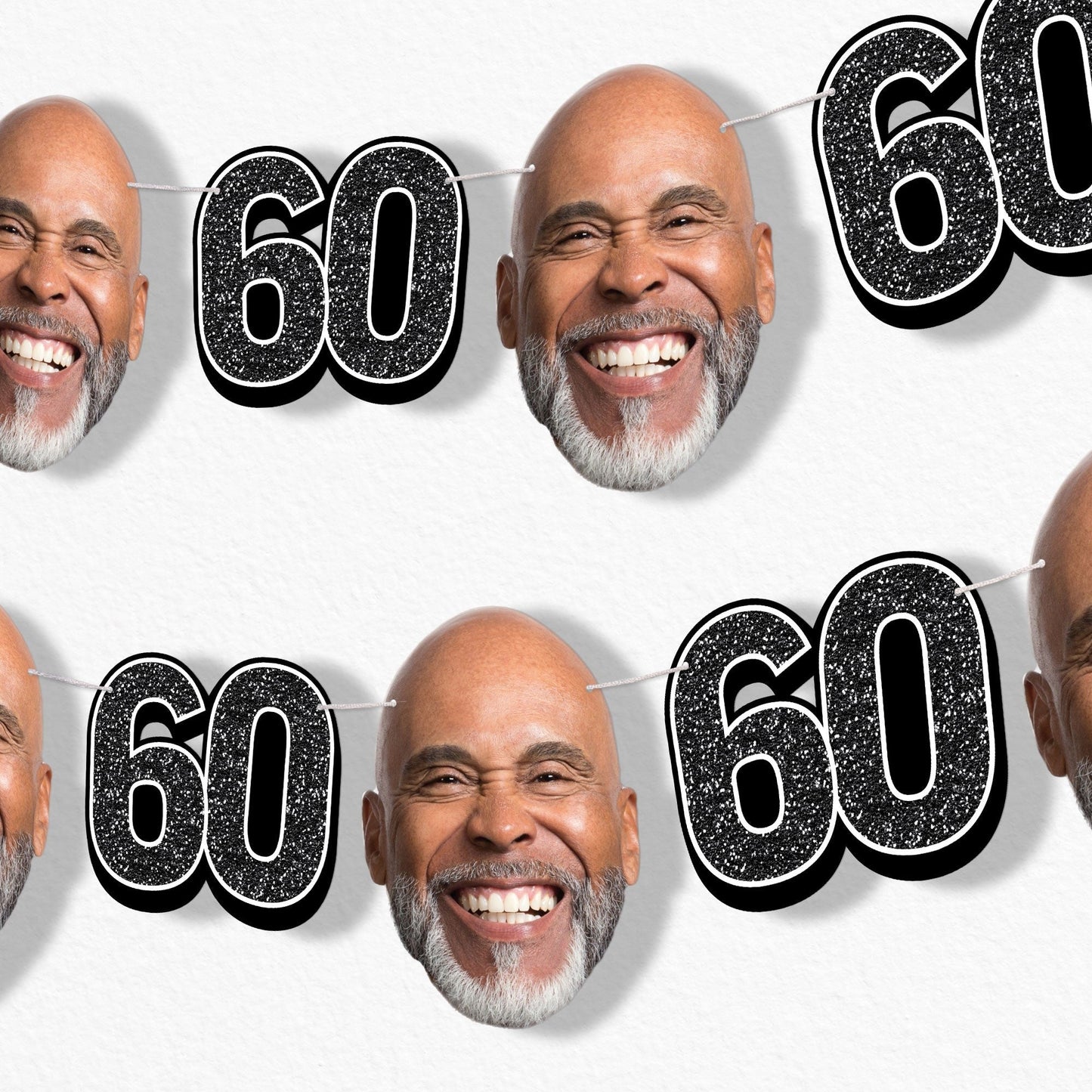 Custom Face 60th Birthday Garland Banner