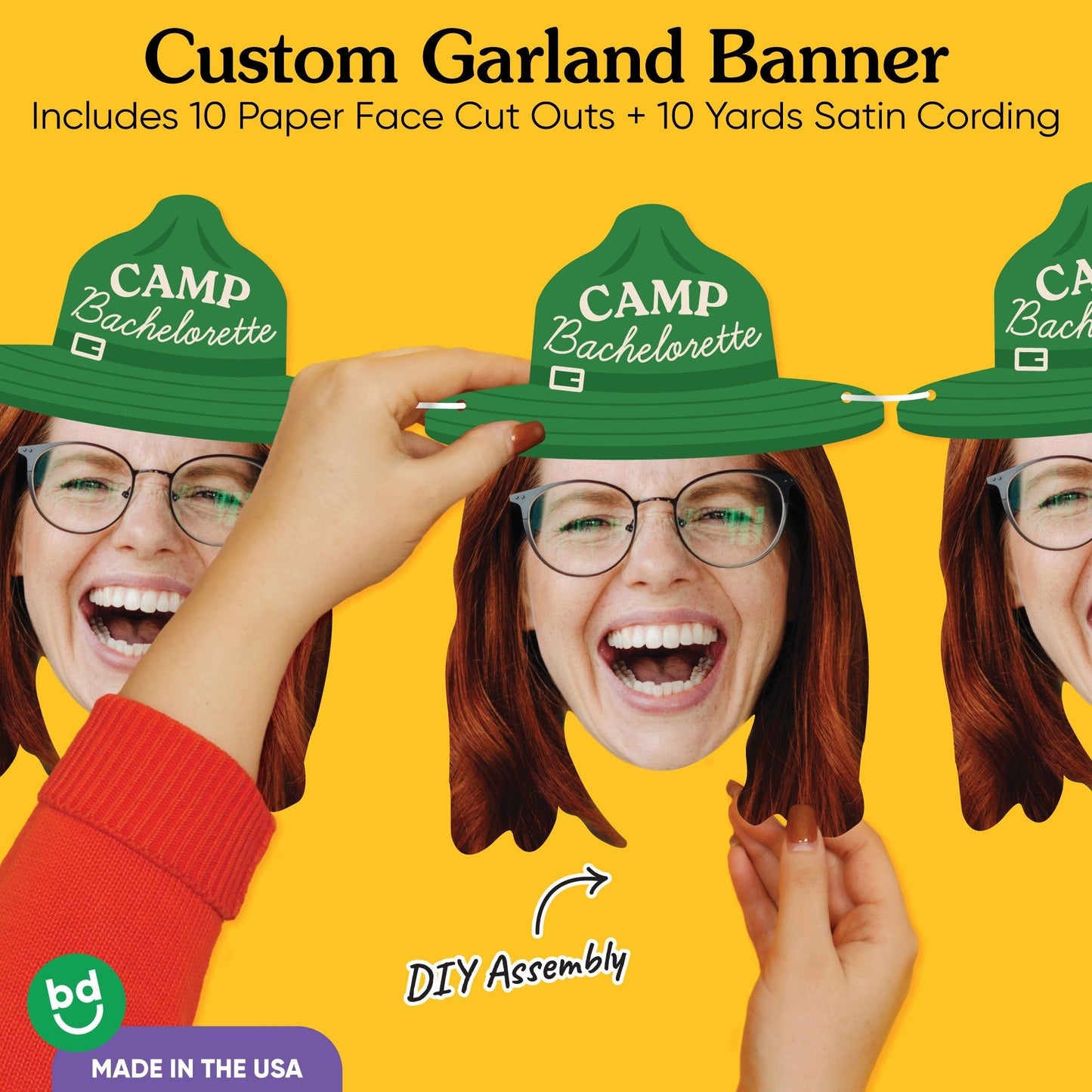 Custom Face Camp Bach Garland Banner