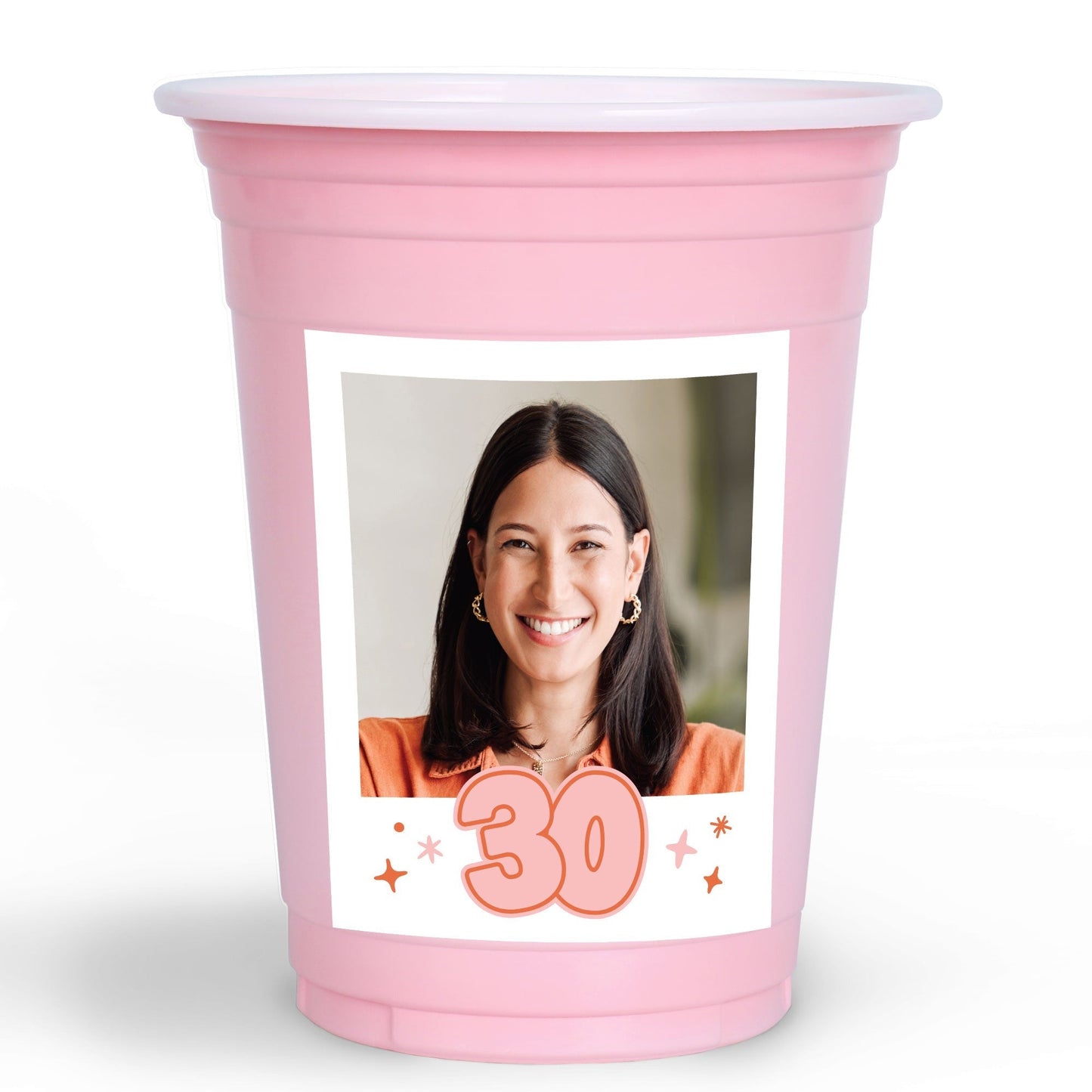 Custom Photo Party Cups - 30th Birthday - 16 Ct