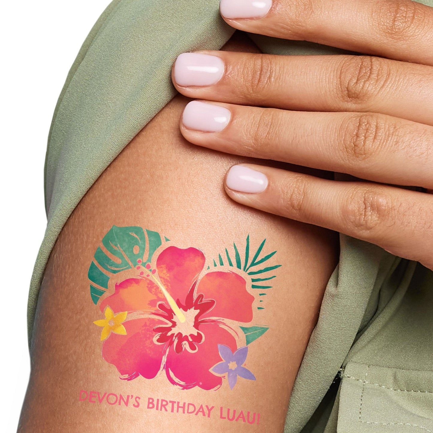 Custom Text Tattoo - Hawaiian Luau - 12 Ct