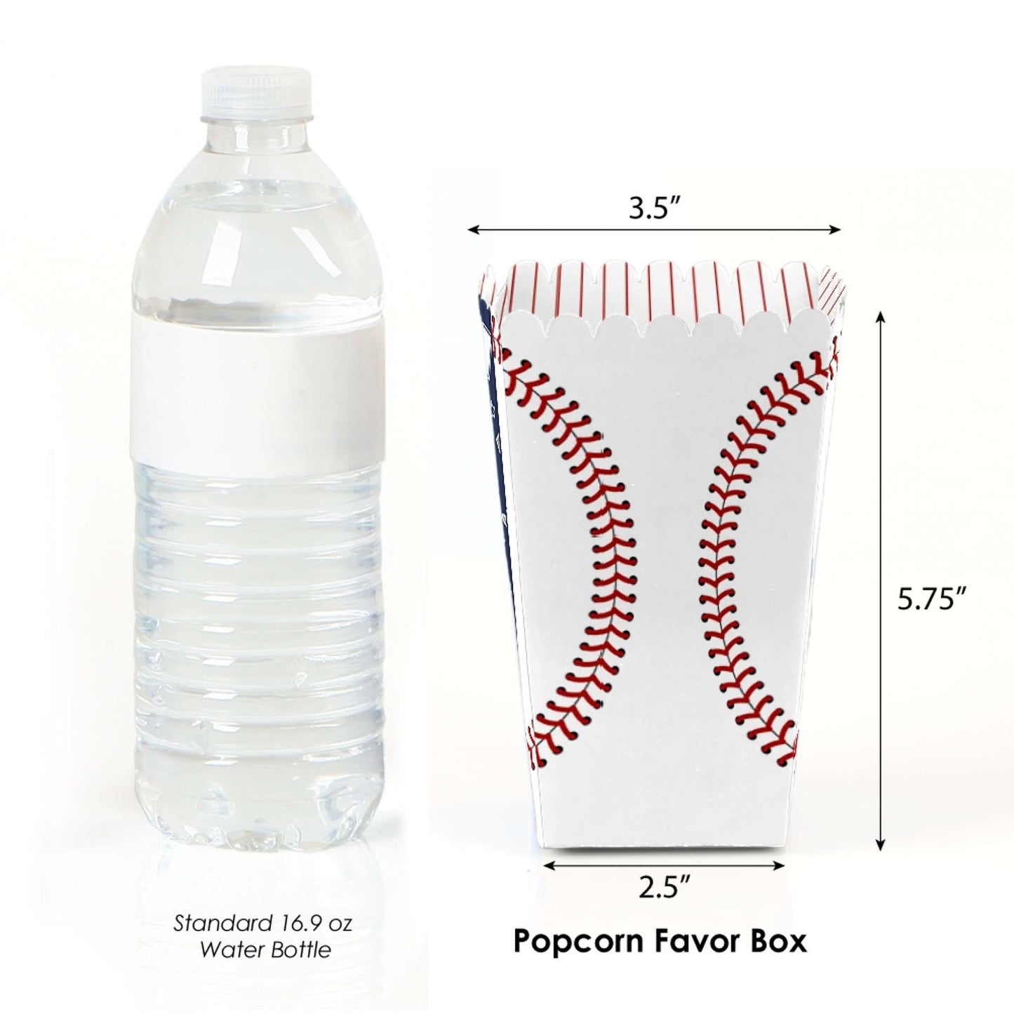 Batter Up - Baseball - Baby Shower or Birthday Party Favor Popcorn Treat Boxes - Set of 12