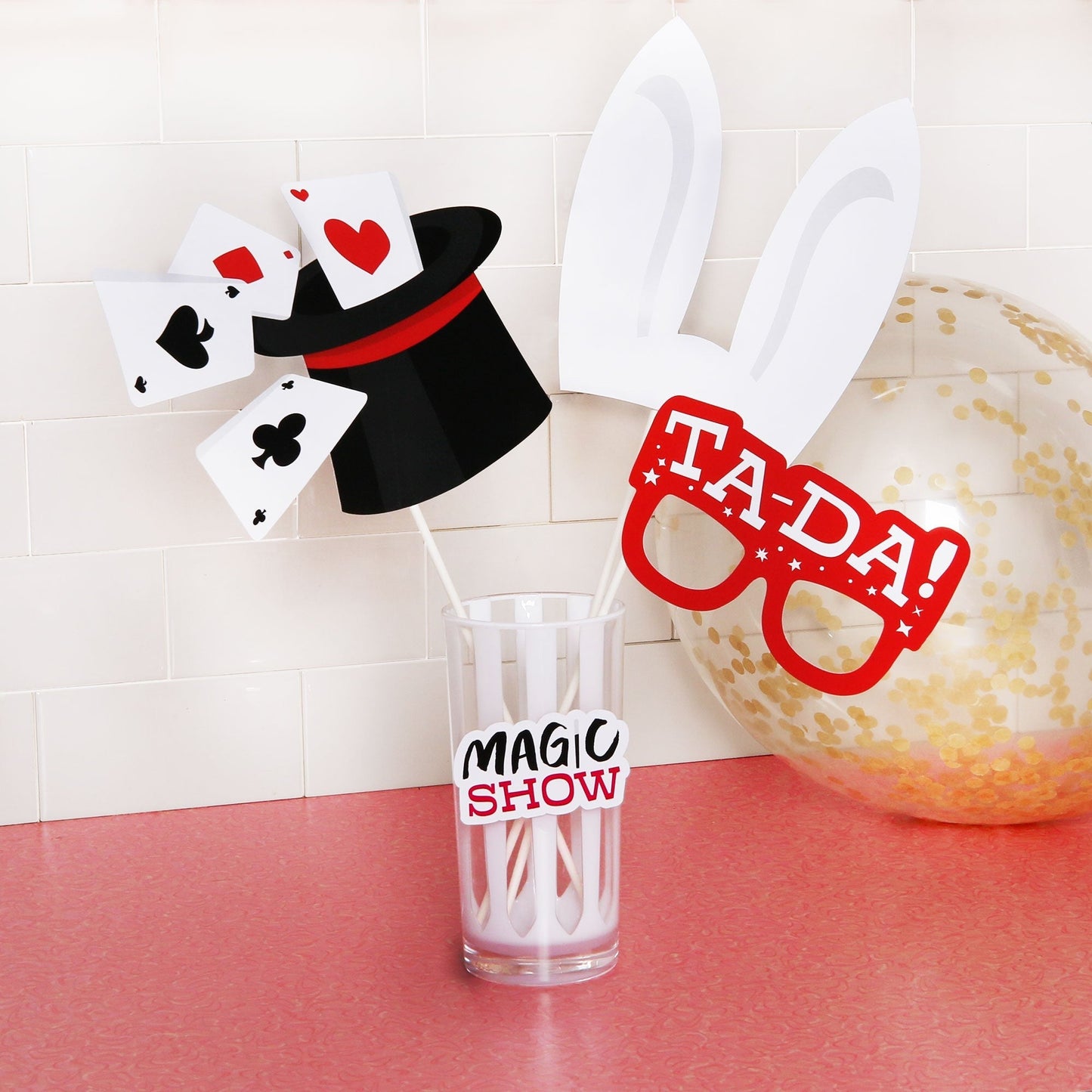Ta-Da, Magic Show - Magical Birthday Party Photo Booth Props Kit - 20 Count
