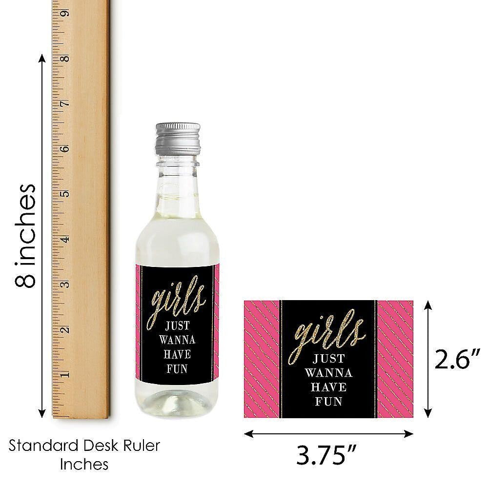 Girls Night Out - Mini Wine and Champagne Bottle Label Stickers - Bachelorette Party Favor Gift - For Women and Men - Set of 16