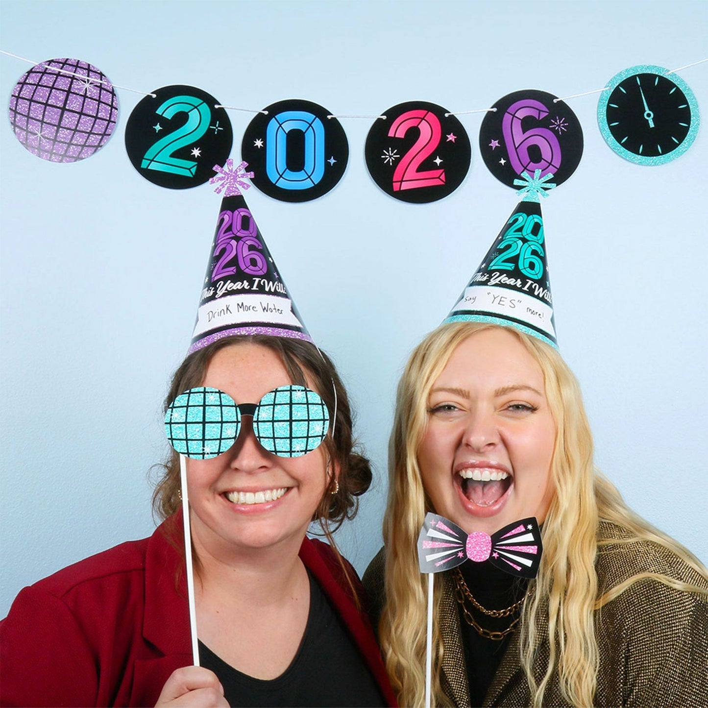 Colorful New Year Cone Hats - 8 Ct