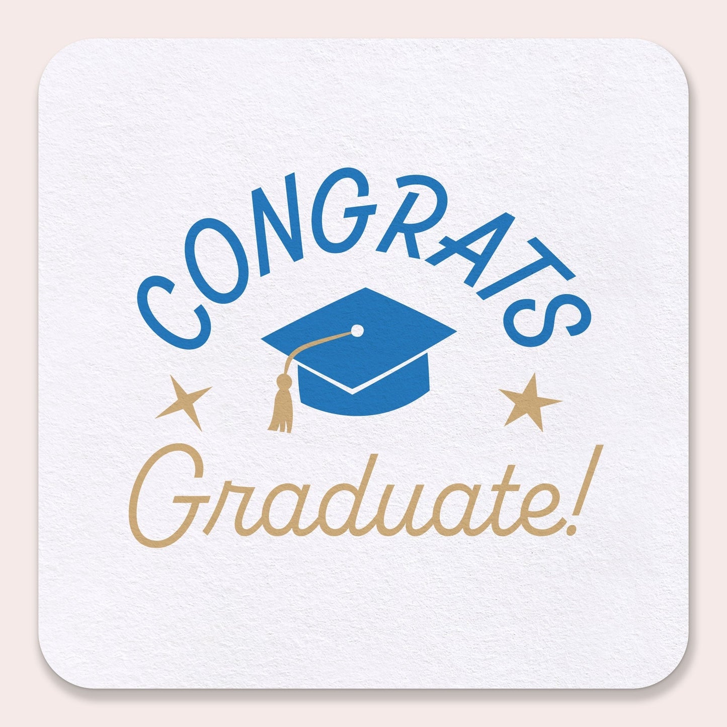 Drink Coasters - Blue Congrats Graduate - 25 Ct