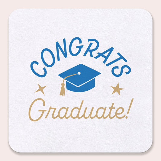 Drink Coasters - Blue Congrats Graduate - 25 Ct