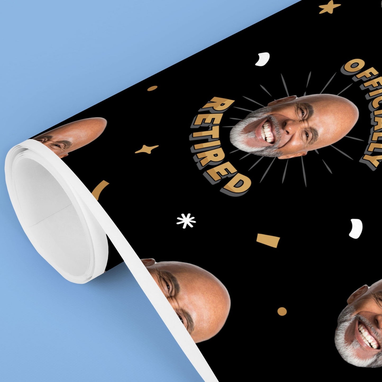 Custom Face Wrapping Paper - Happy Retirement