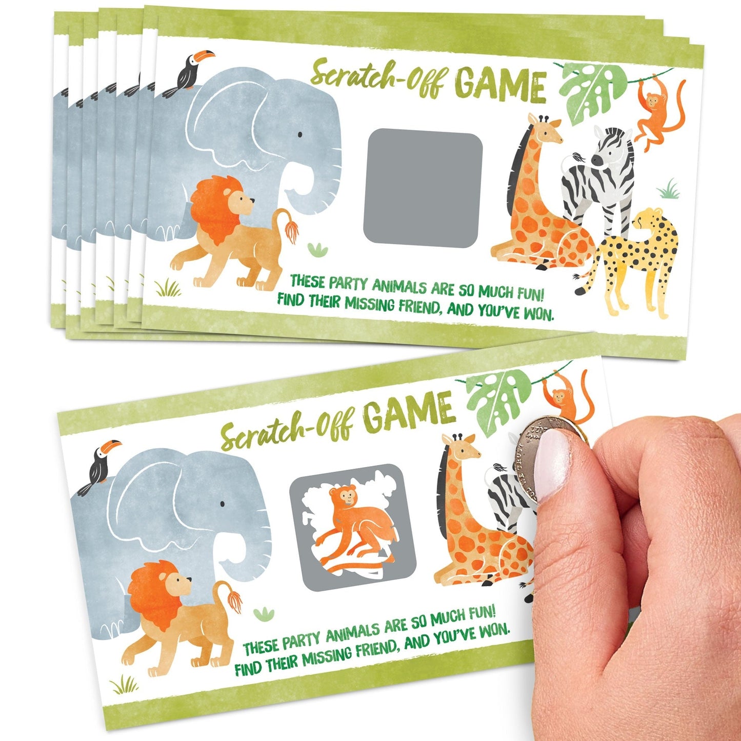 Safari Animals Scratch Off Cards Game - 22 Ct