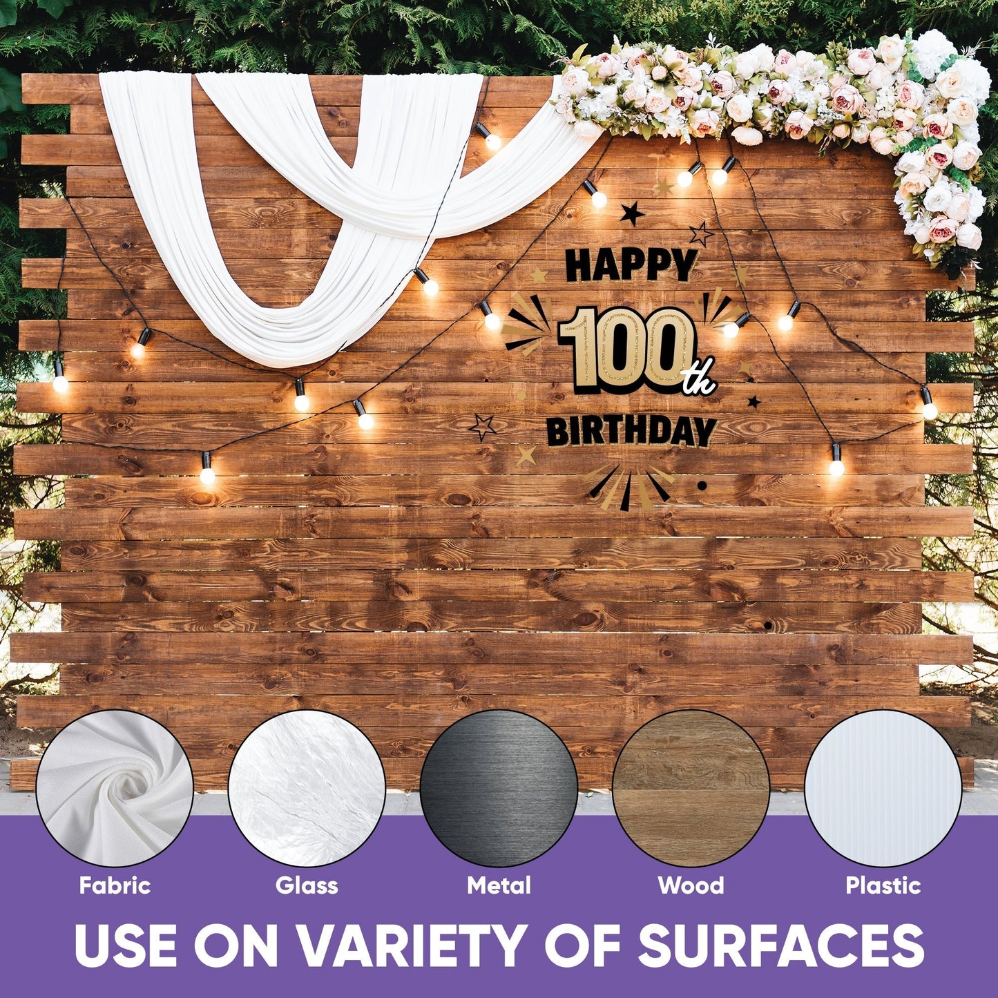 100th Birthday Backdrop Decals