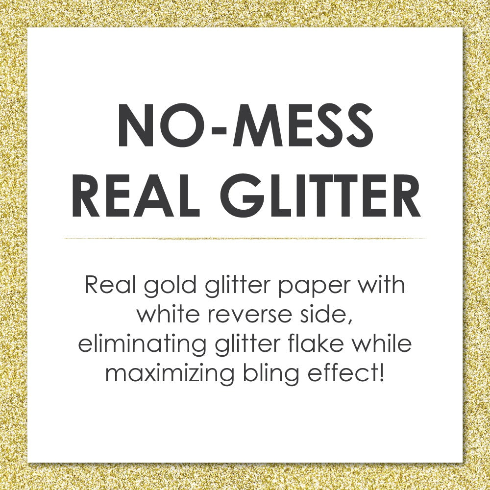 Gold Glitter 2026 - No-Mess Real Gold Glitter Cut-Out Numbers - New Year's Eve Party Confetti - Set of 24