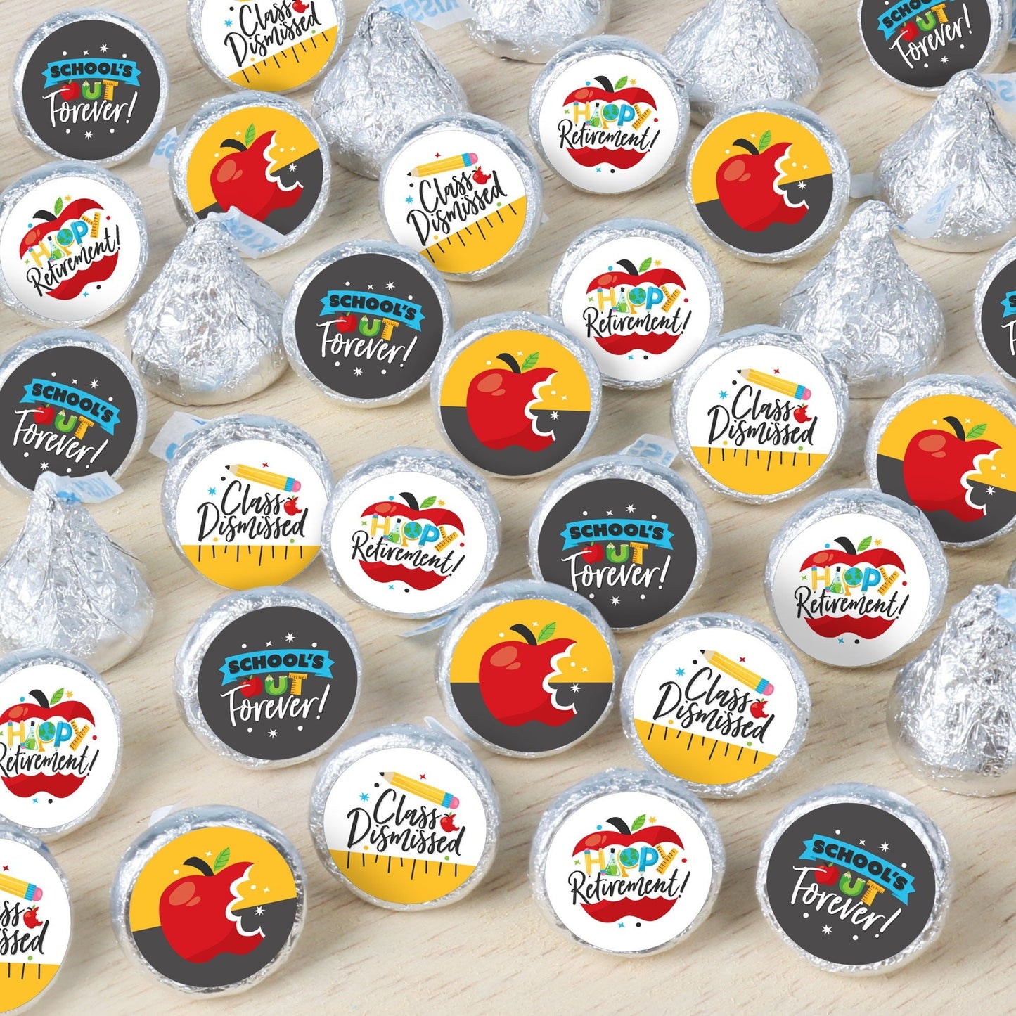 Teacher Retirement - Happy Retirement Party Small Round Candy Stickers - Party Favor Labels - 324 Count