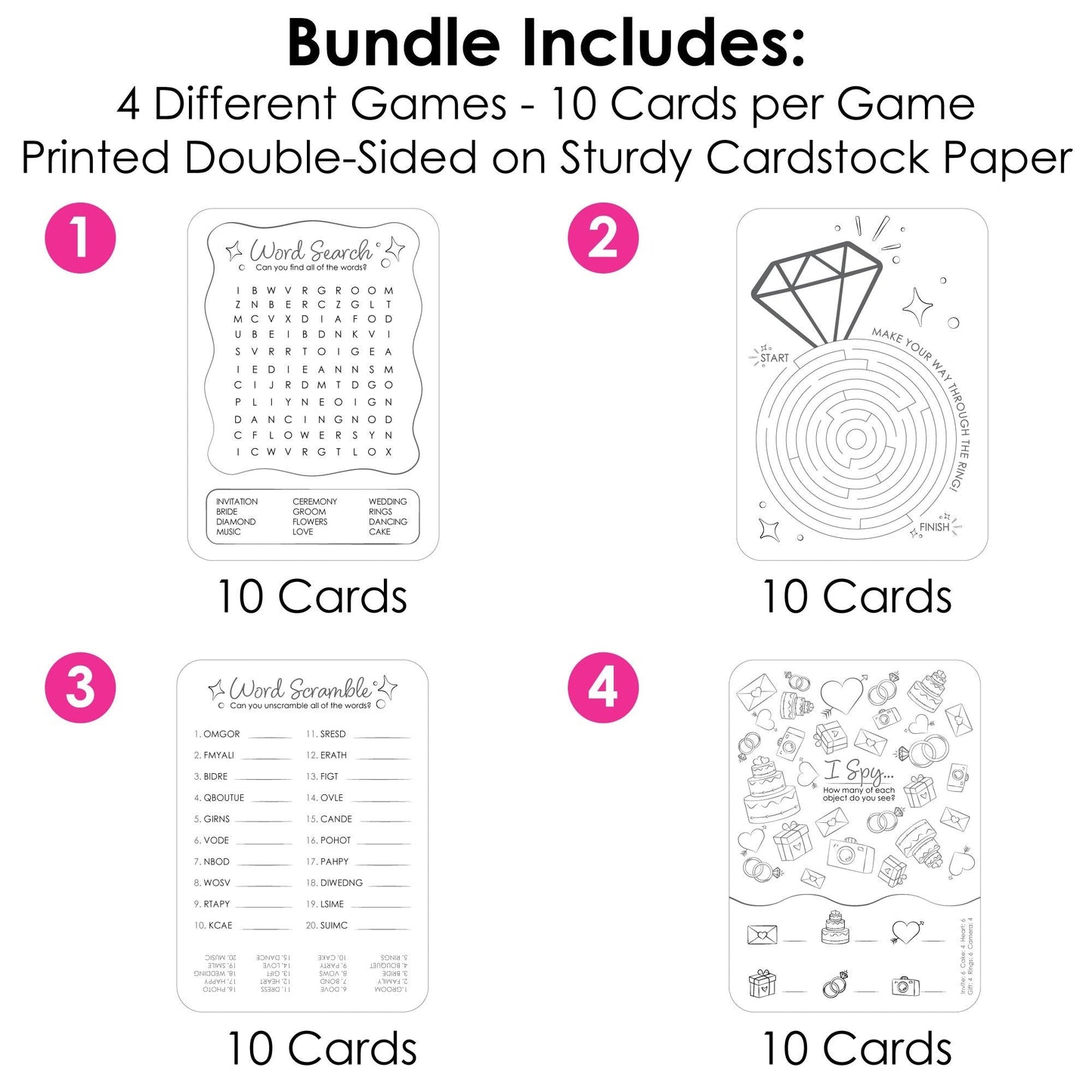Kids Table Wedding Game Bundle