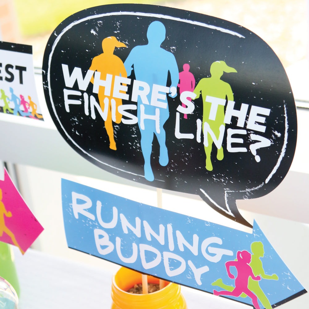 Funny Set The Pace - Running - 10 Piece Track, Cross Country or Marathon Photo Booth Props Kit