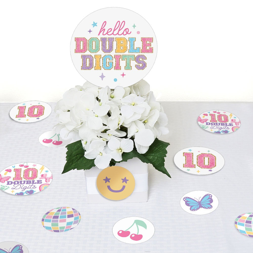 Preppy 10th Birthday Girl Large Confetti - 27 Ct