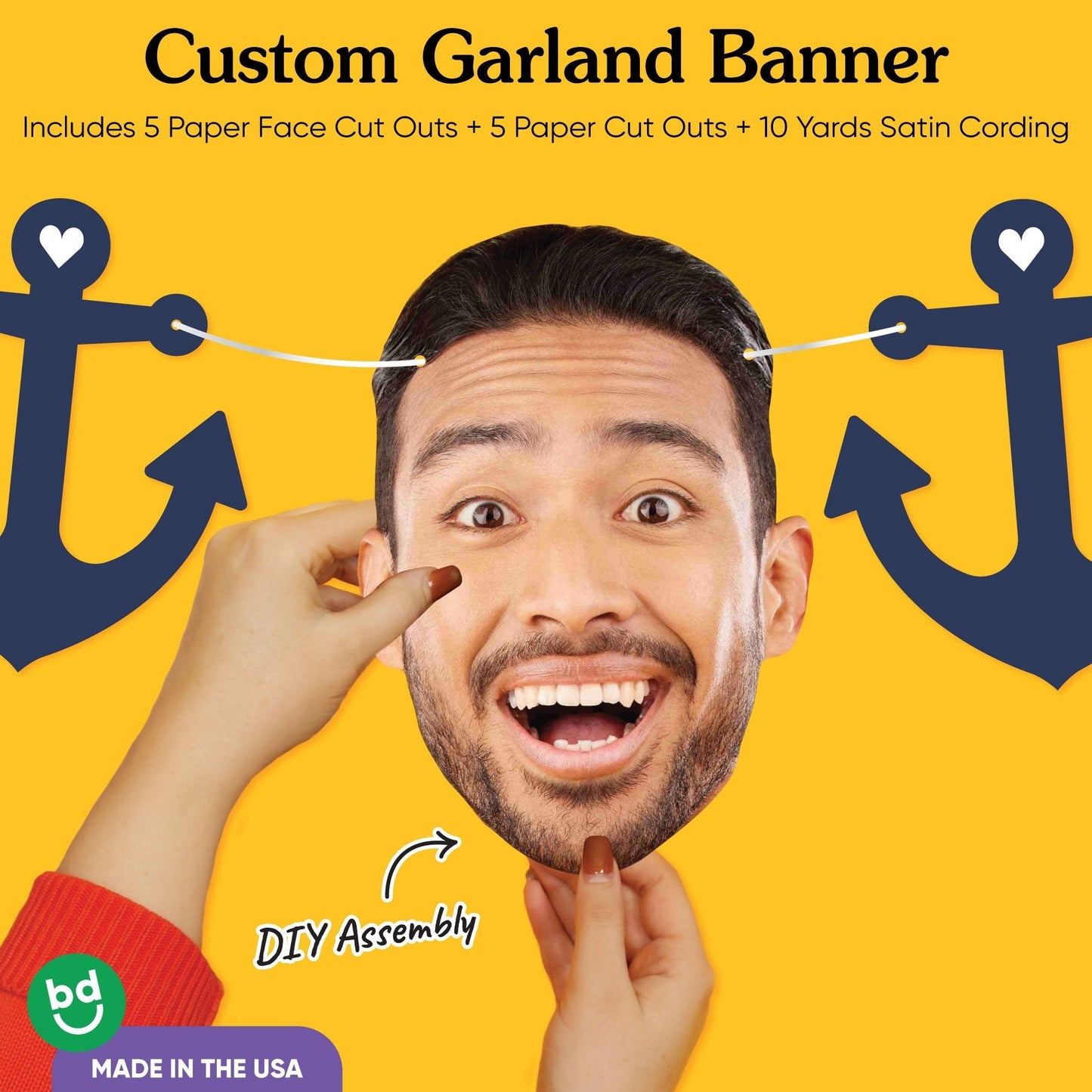 Custom Face Garland Banner - Let's Get Nauti