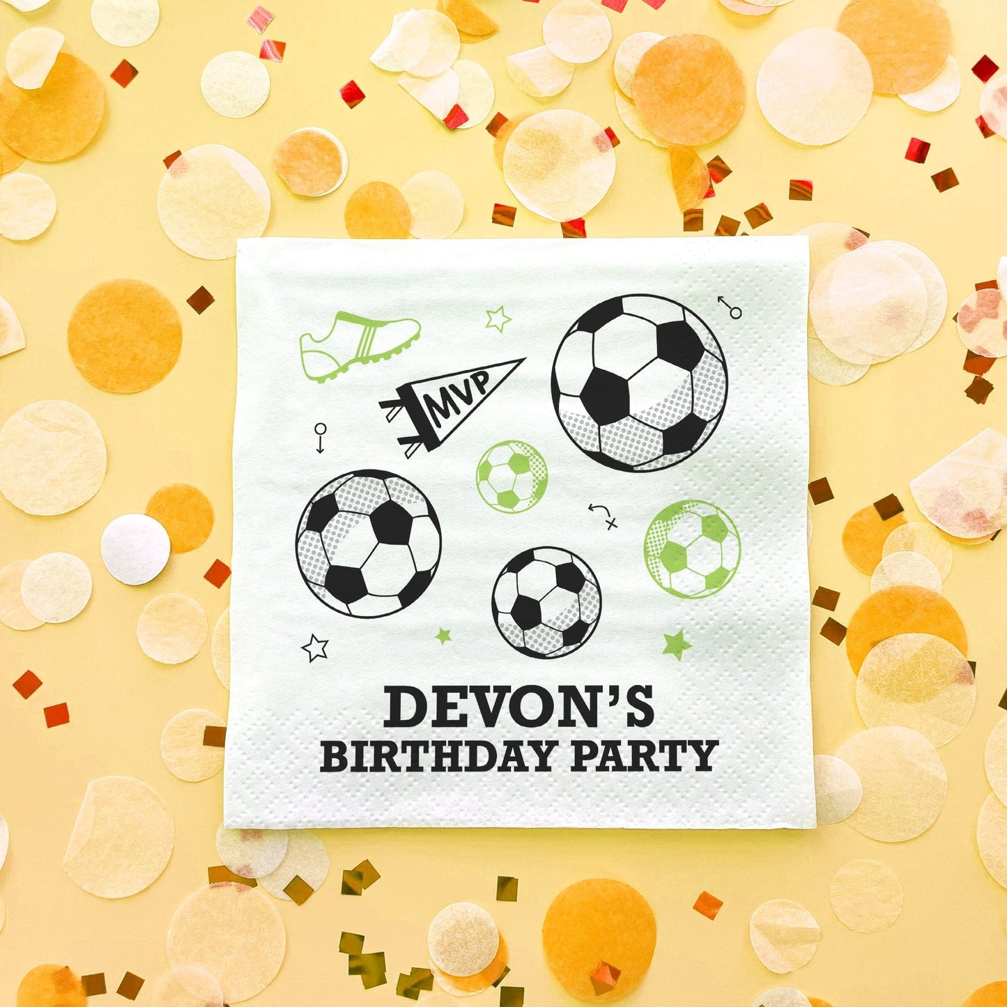 Custom Text Napkins - Soccer