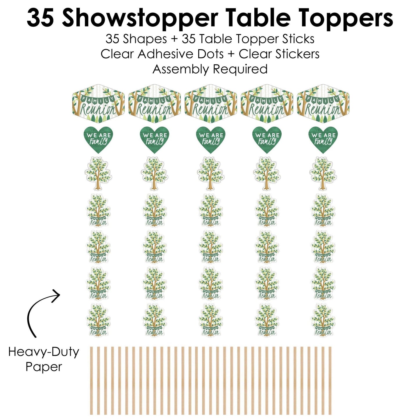 Family Tree Reunion Showstopper Table Toppers - 35 Pc