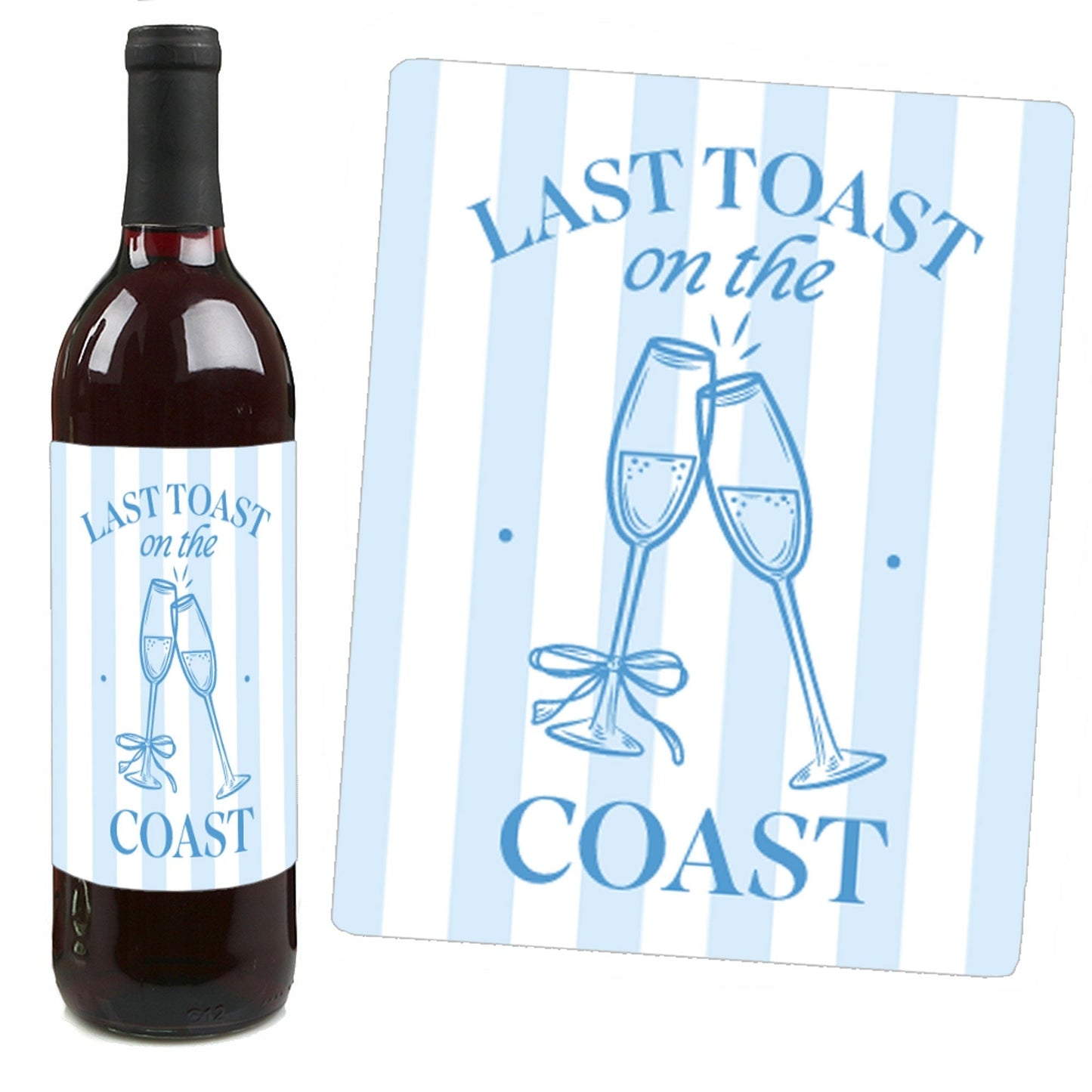 Last Toast on the Coast Wine Bottle Labels - 4 Ct