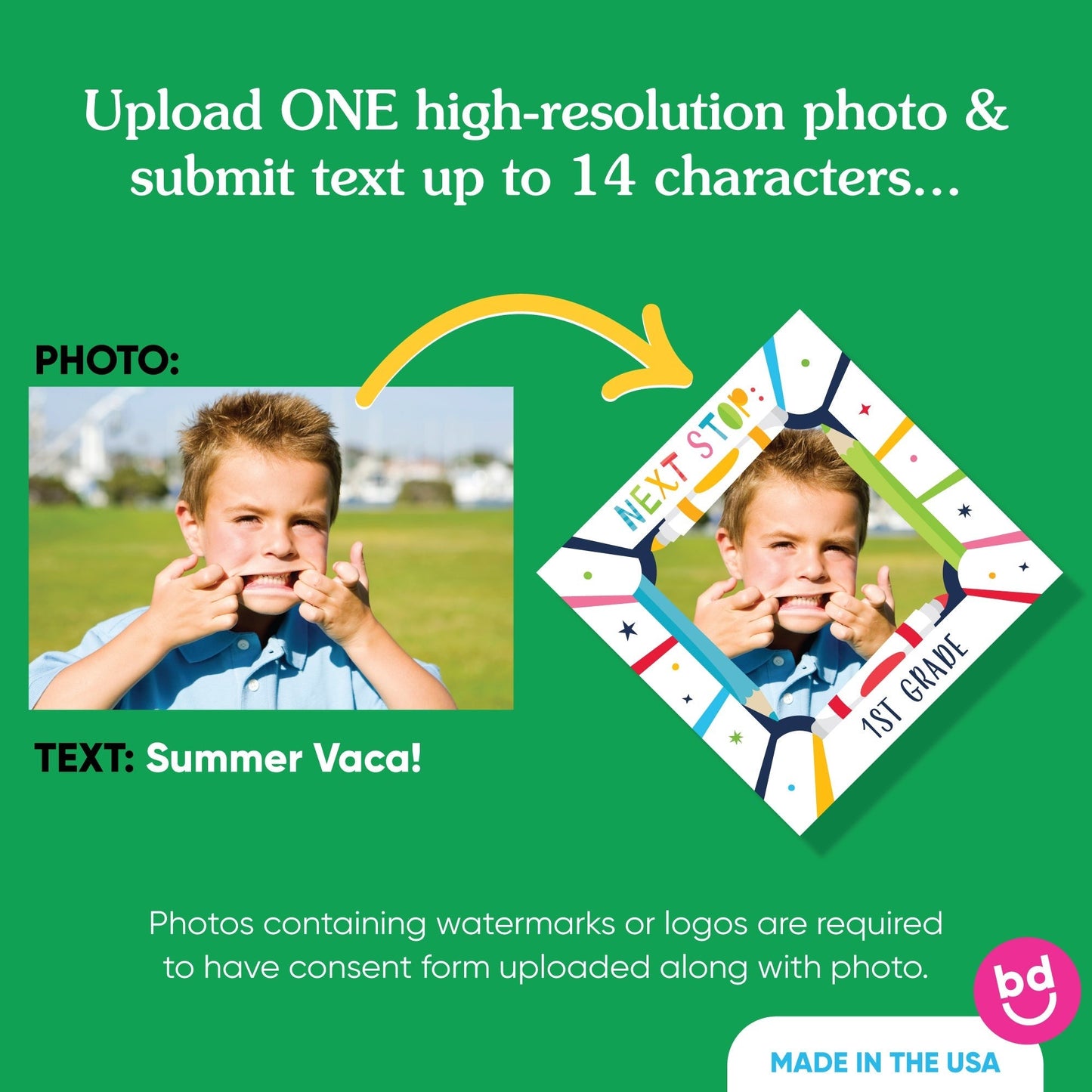 Custom Photo Kids Preschool Grad Cap Cover