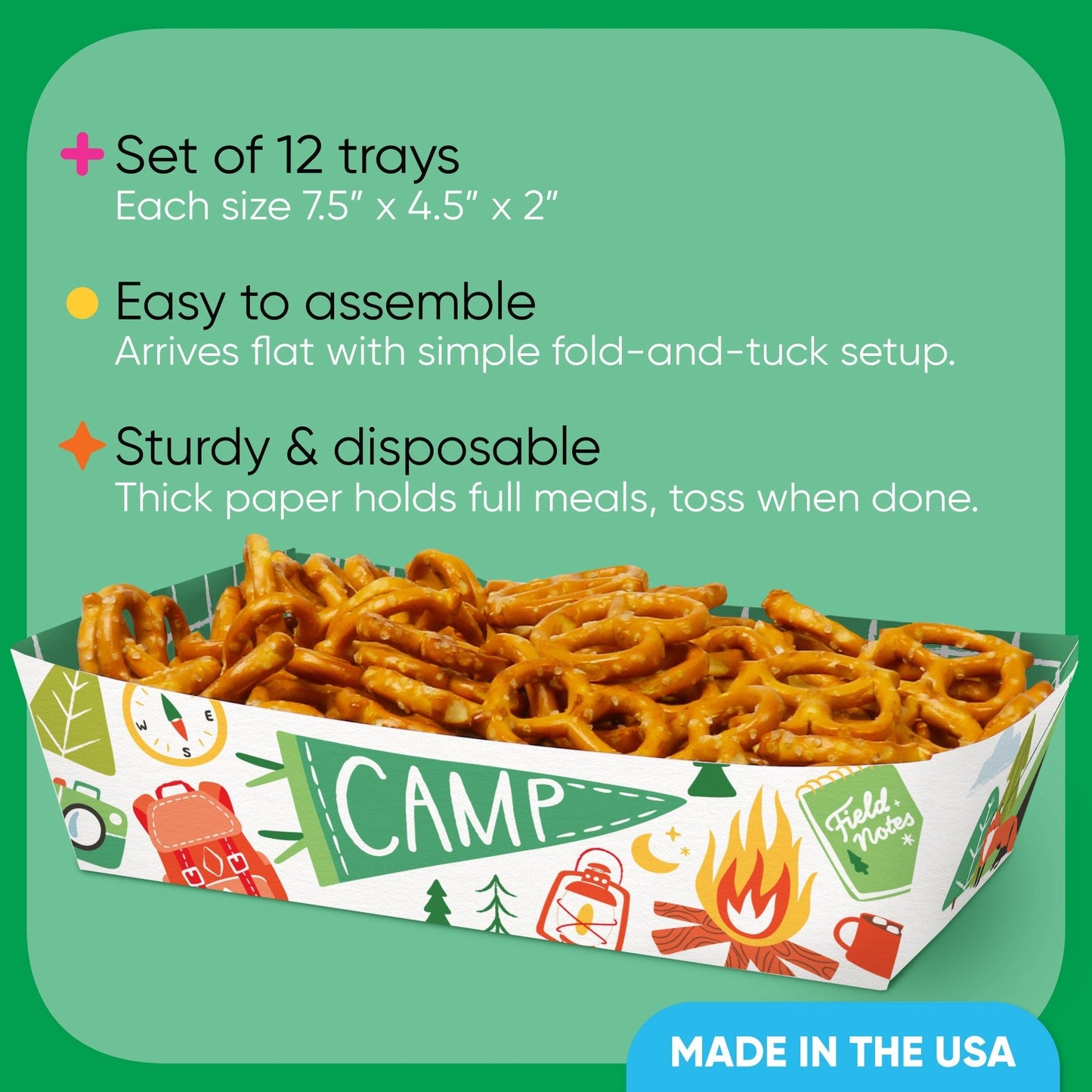 Camping Paper Food Trays