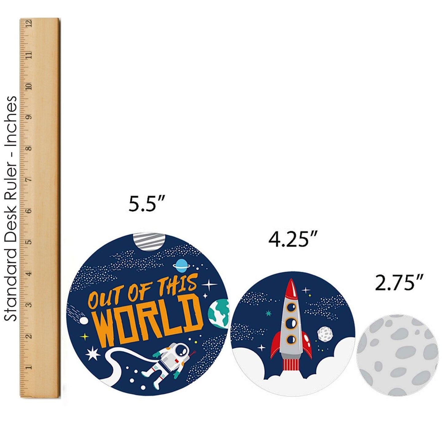 Blast Off to Outer Space - Rocket Ship Baby Shower or Birthday Party Decor and Confetti - Terrific Table Centerpiece Kit - Set of 30