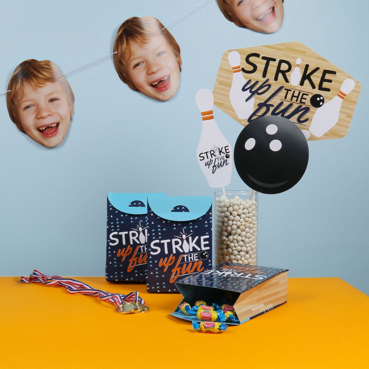 Strike Up the Fun - Bowling - Birthday Party or Baby Shower Centerpiece Sticks - Table Toppers - Set of 15