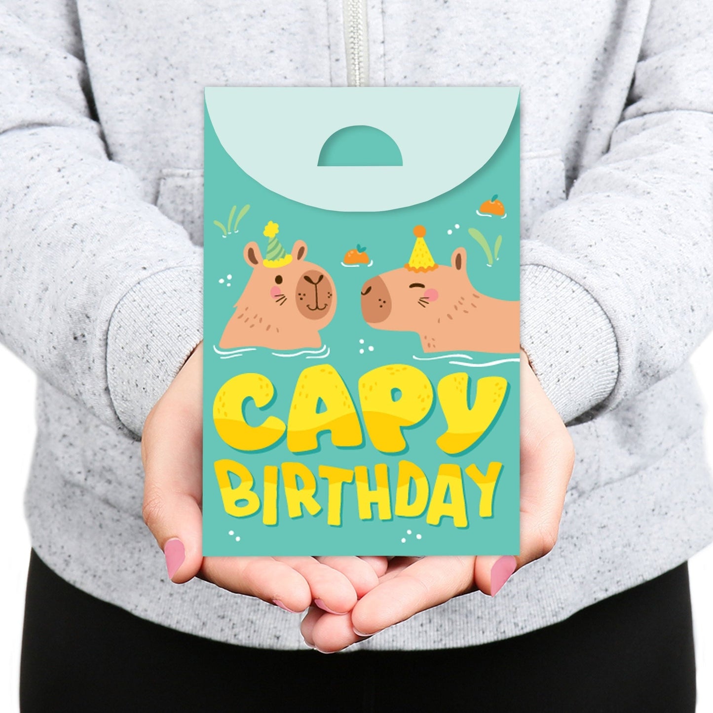 Capy Birthday - Capybara Gift Favor Bags - Party Goodie Boxes - Set of 12