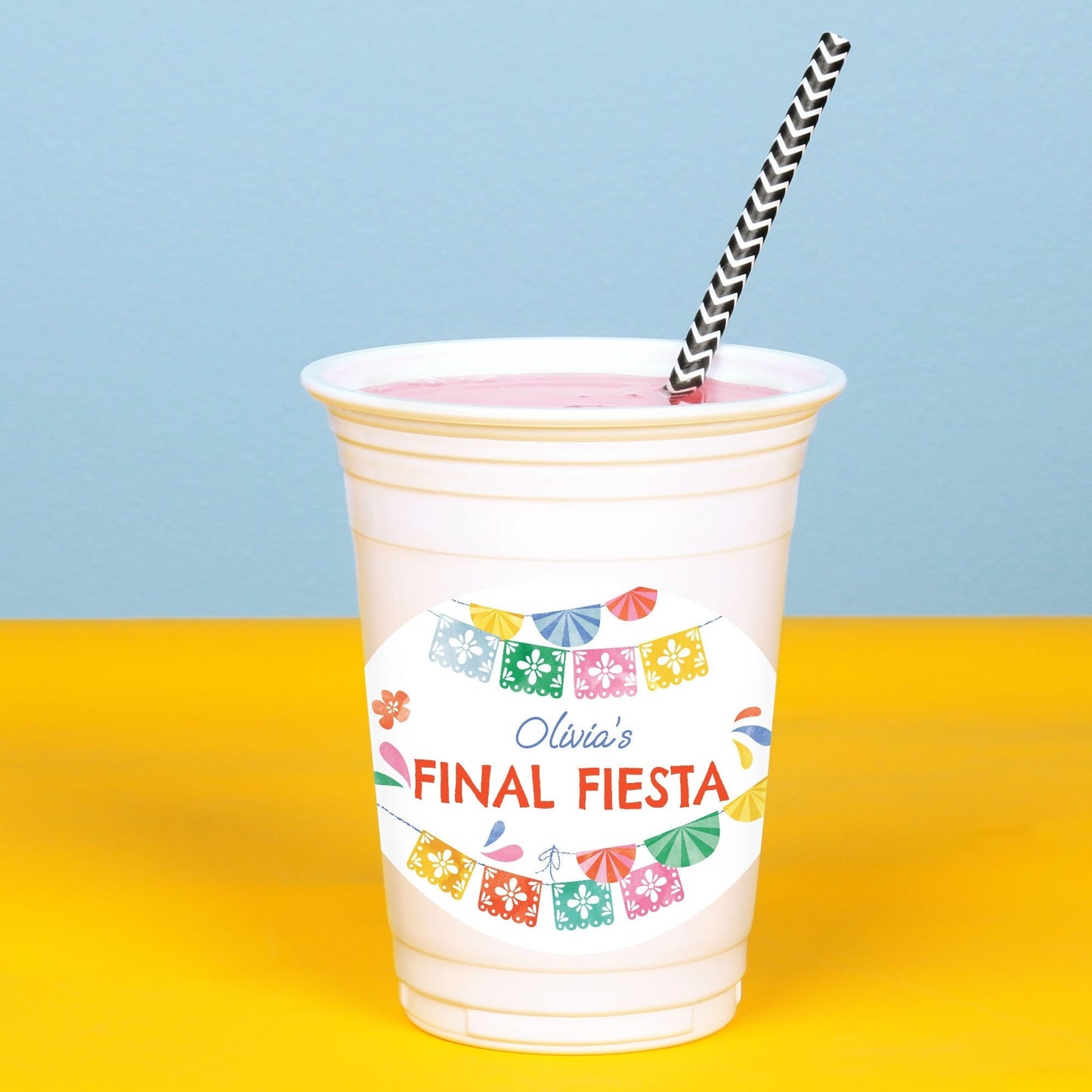 Custom Text Party Cups - Fiesta - 16 Ct