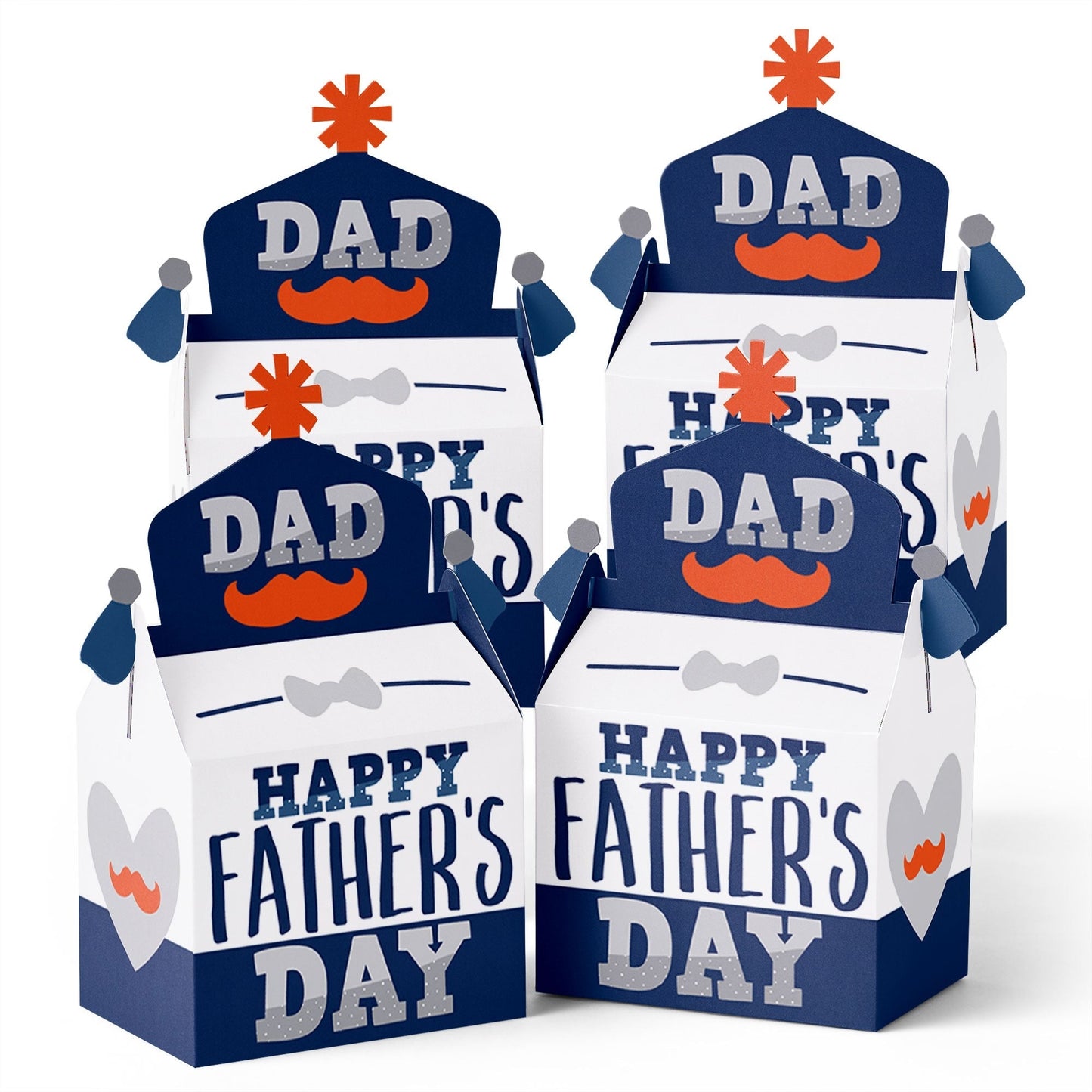 Happy Father's Day - Treat Box Party Favors - We Love Dad Party Goodie Gable Boxes - Set of 12
