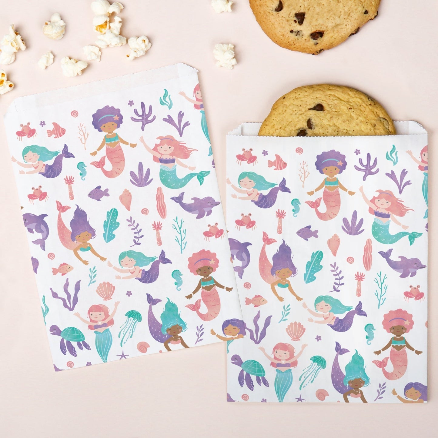 Paper Treat Bags - Mermaid - 25 Ct