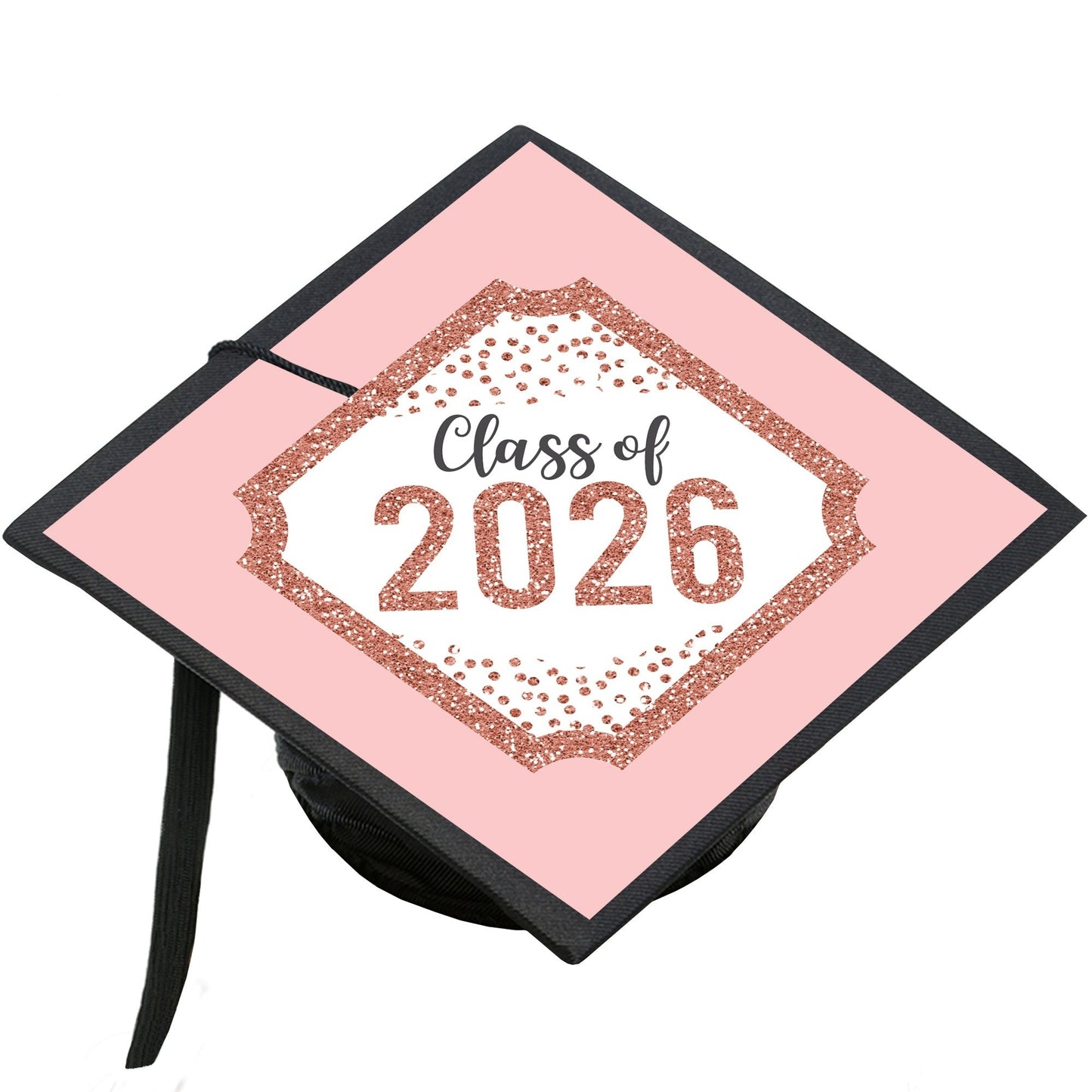 Rose Gold Grad - 2026 Graduation Cap Decorations Kit - Grad Cap Cover