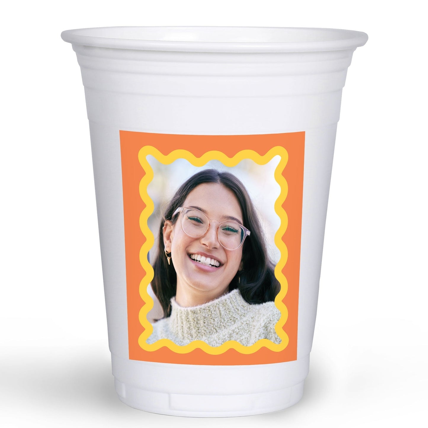 Custom Photo Party Cups - Wavy - 16 Ct