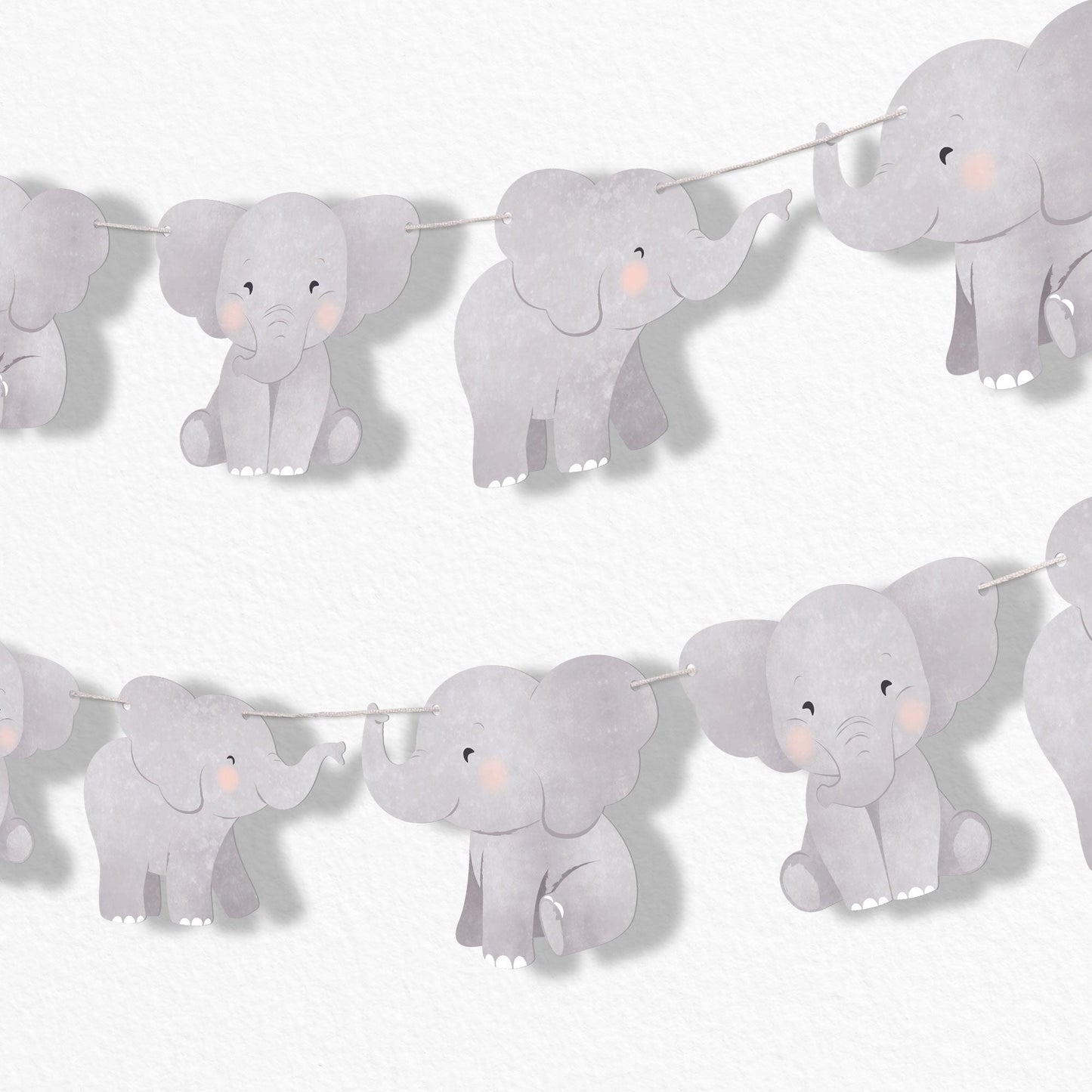 Elephant Garland Banner - 15 Pc
