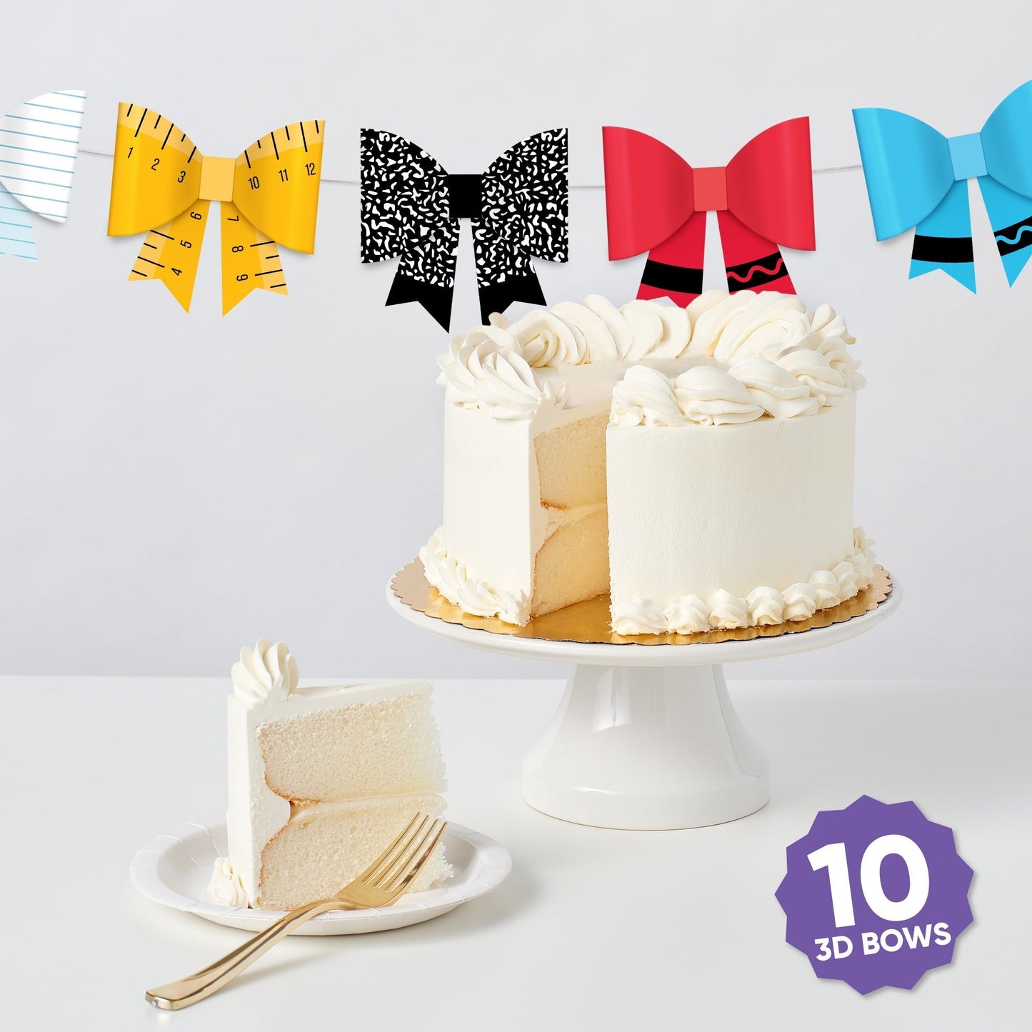 School Supplies - 3D Bow Banner
