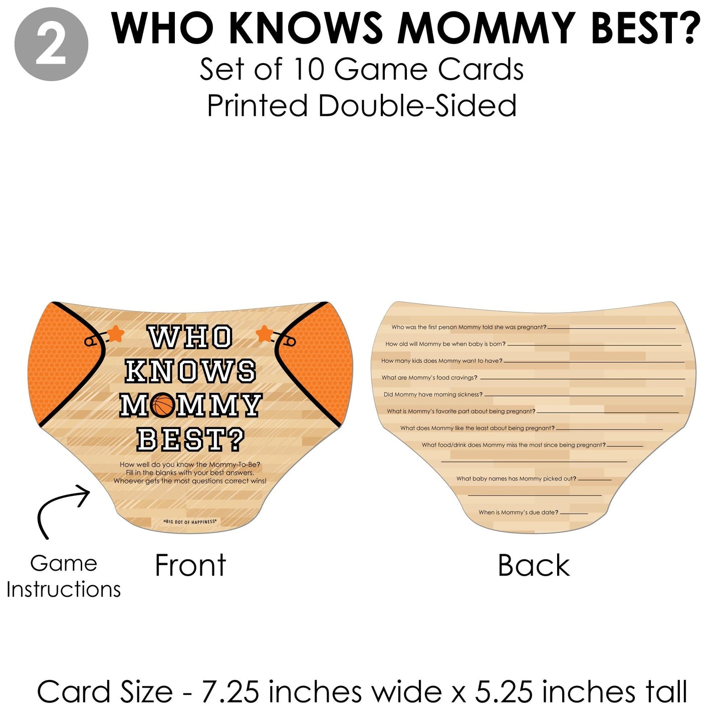 Nothin' But Net - Basketball - 4 Baby Shower Games - 10 Cards Each - Gamerific Bundle