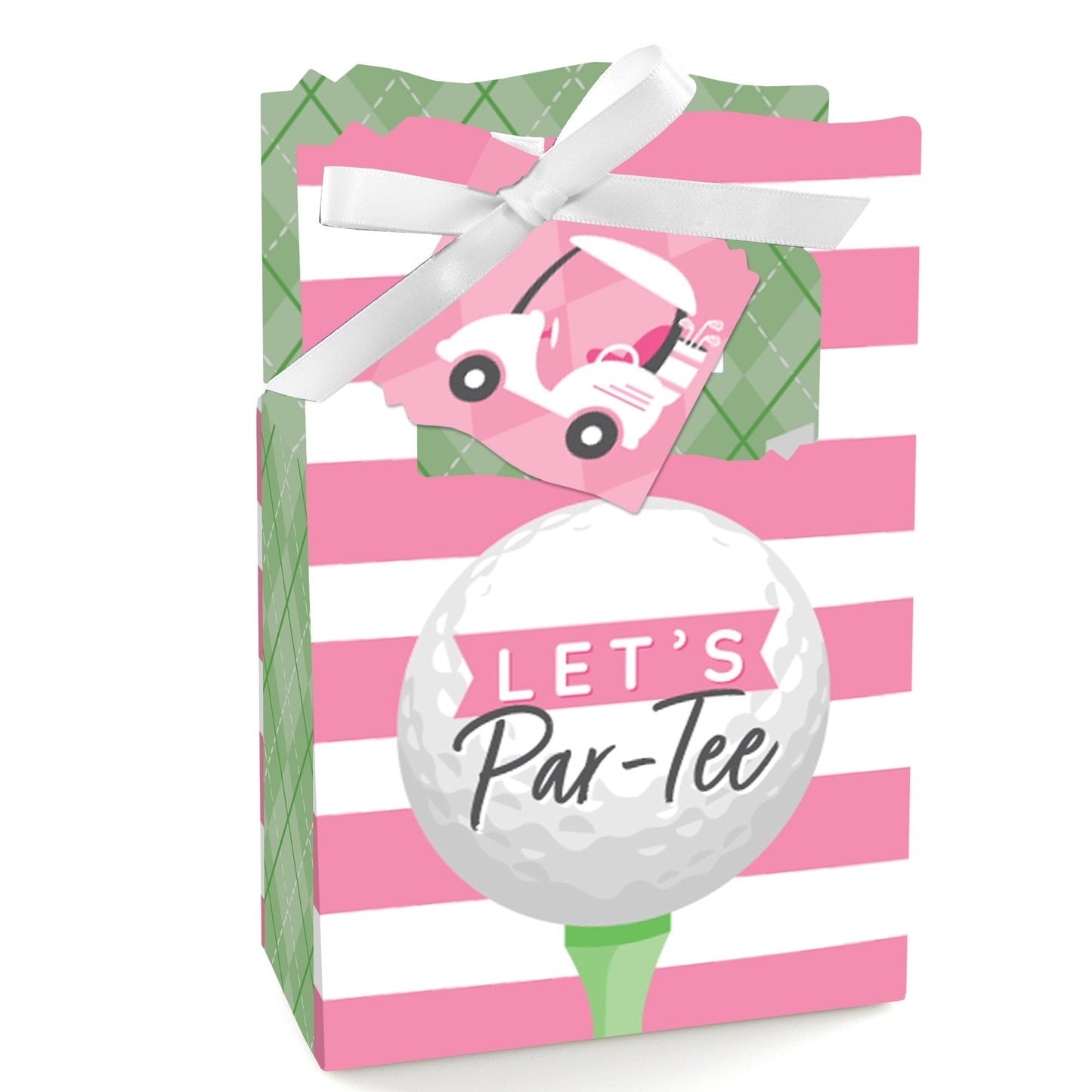 Golf Girl - Pink Birthday Party or Baby Shower Favor Boxes - Set of 12