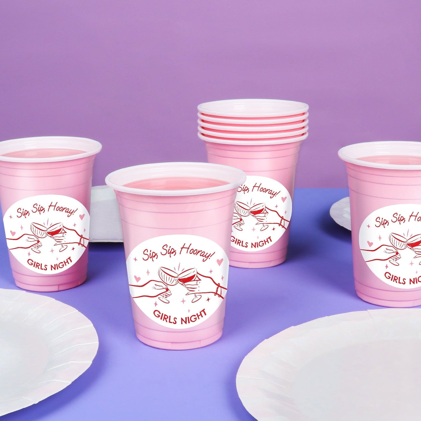 Custom Text Party Cups - Drinks with the Girls - 16 Ct