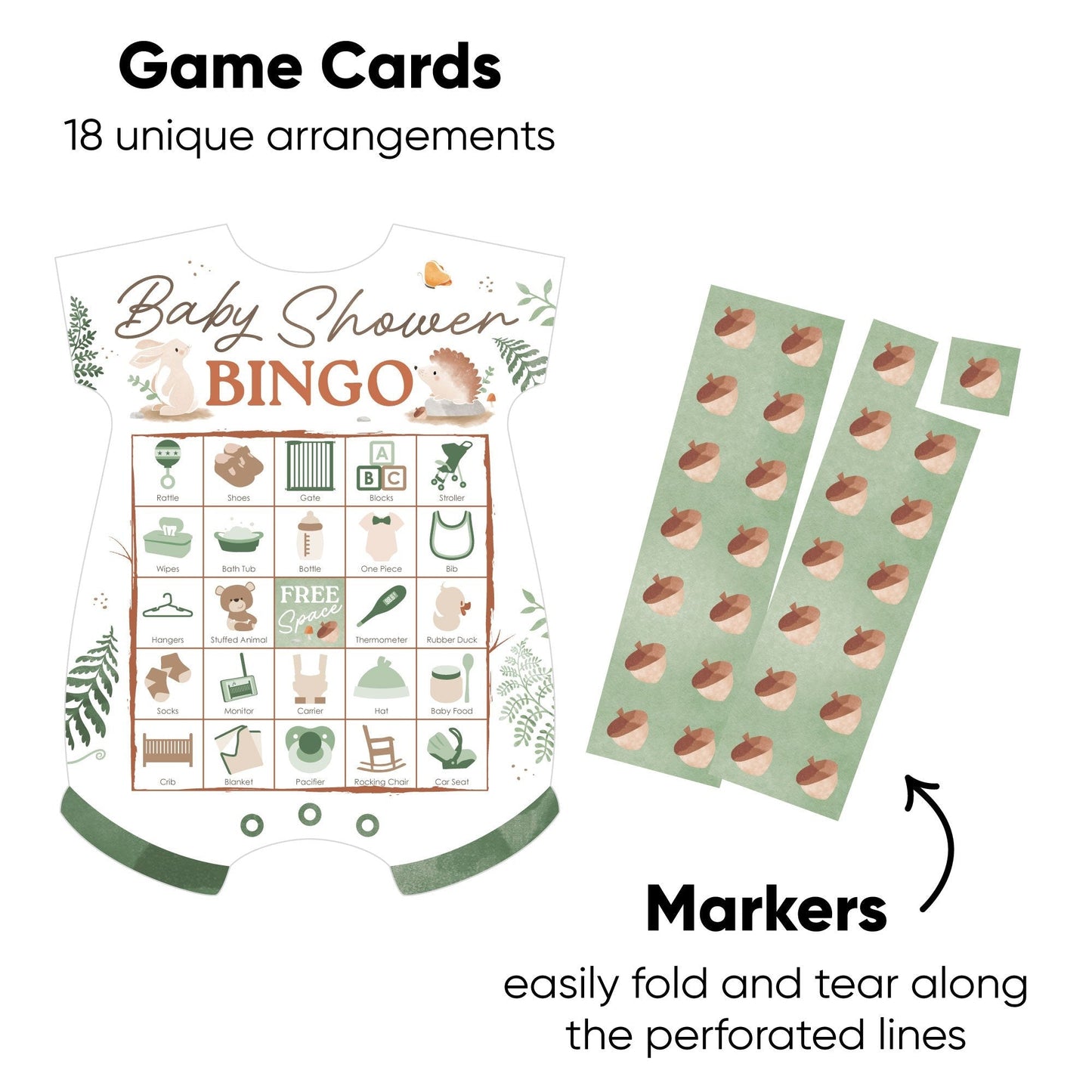 Woodland Animals Bingo Game - 18 Ct