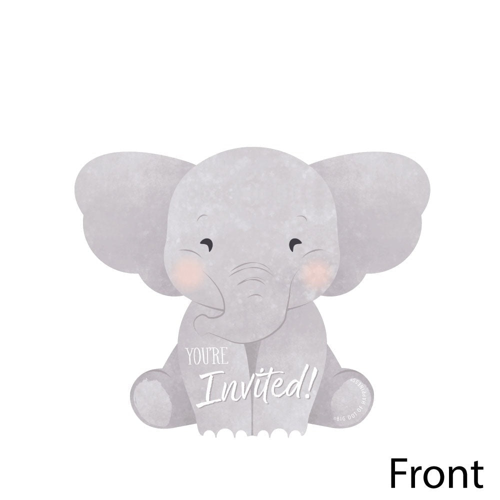 Elephant Shaped Fill-In Invitations - 12 Ct