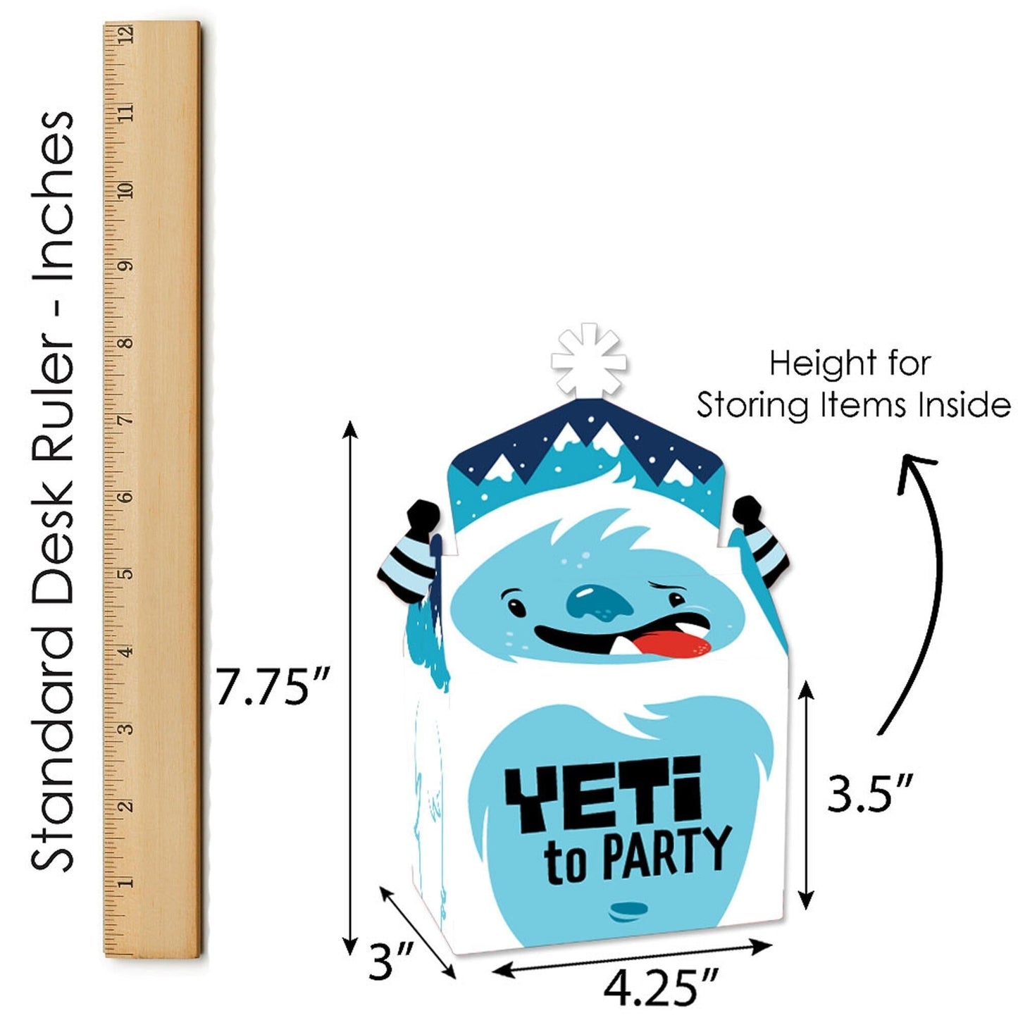 Yeti to Party - Treat Box Party Favors - Abominable Snowman Party or Birthday Party Goodie Gable Boxes - Set of 12
